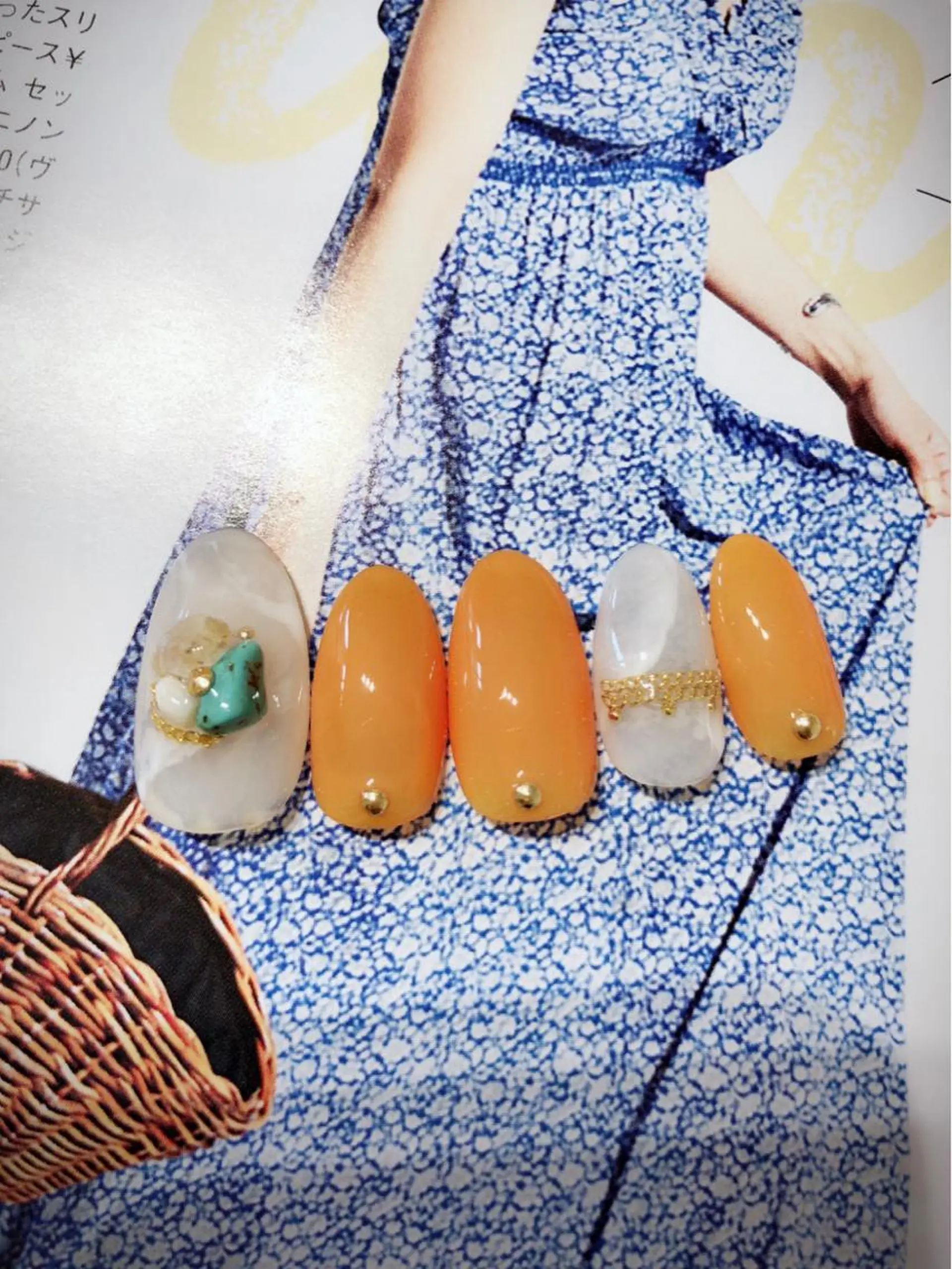 ネイル オレンジ ハンドネイル * haruのネイルデザイン