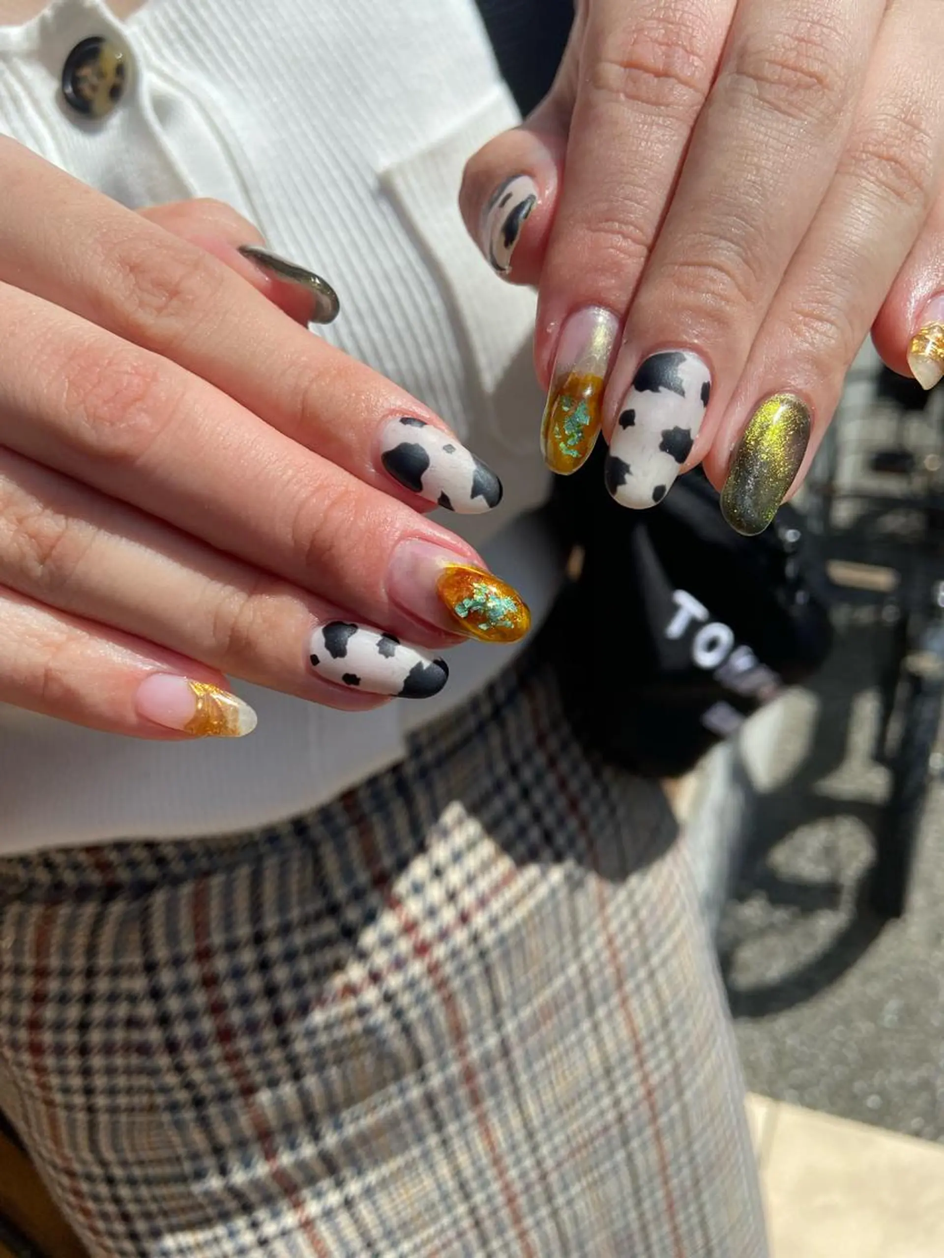 ネイル アニマル柄 アートネイル ジェルネイル マグネットネイル マットネイル . unffのネイルデザイン