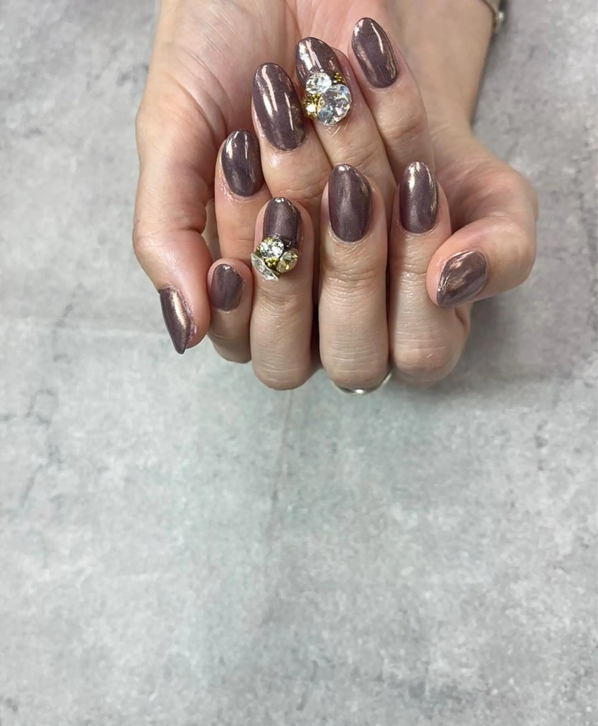 ネイル ミラーネイル ストーンネイル ハンドネイル ハンドケア FASTNAIL PLUS 新宿店のネイルデザイン