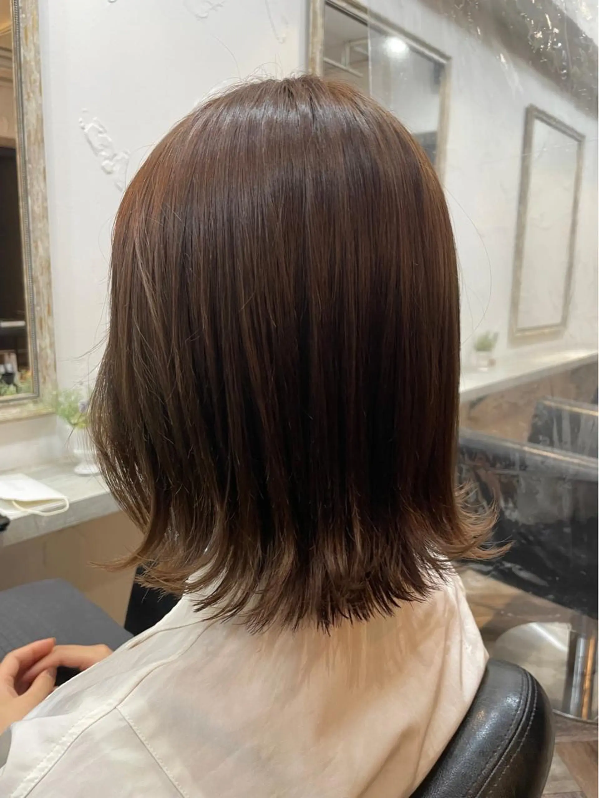 ミディアム カラー カット ヘアカラー トリートメント 庭山 理沙のヘアスタイル