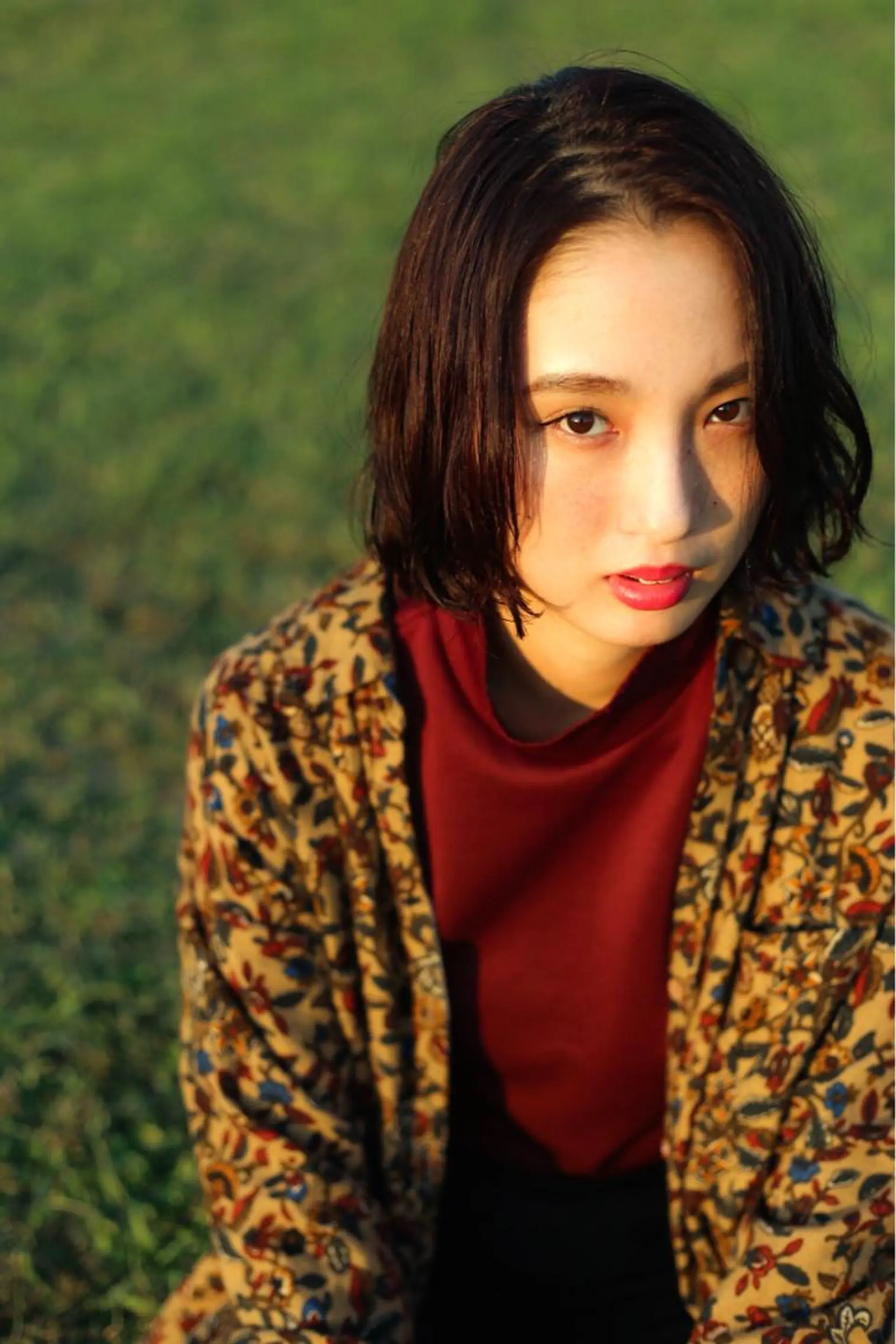 ミディアム ボブ オーストヘアージジ所属・TAI透明カラー 柔らかい縮毛矯正のヘアスタイル