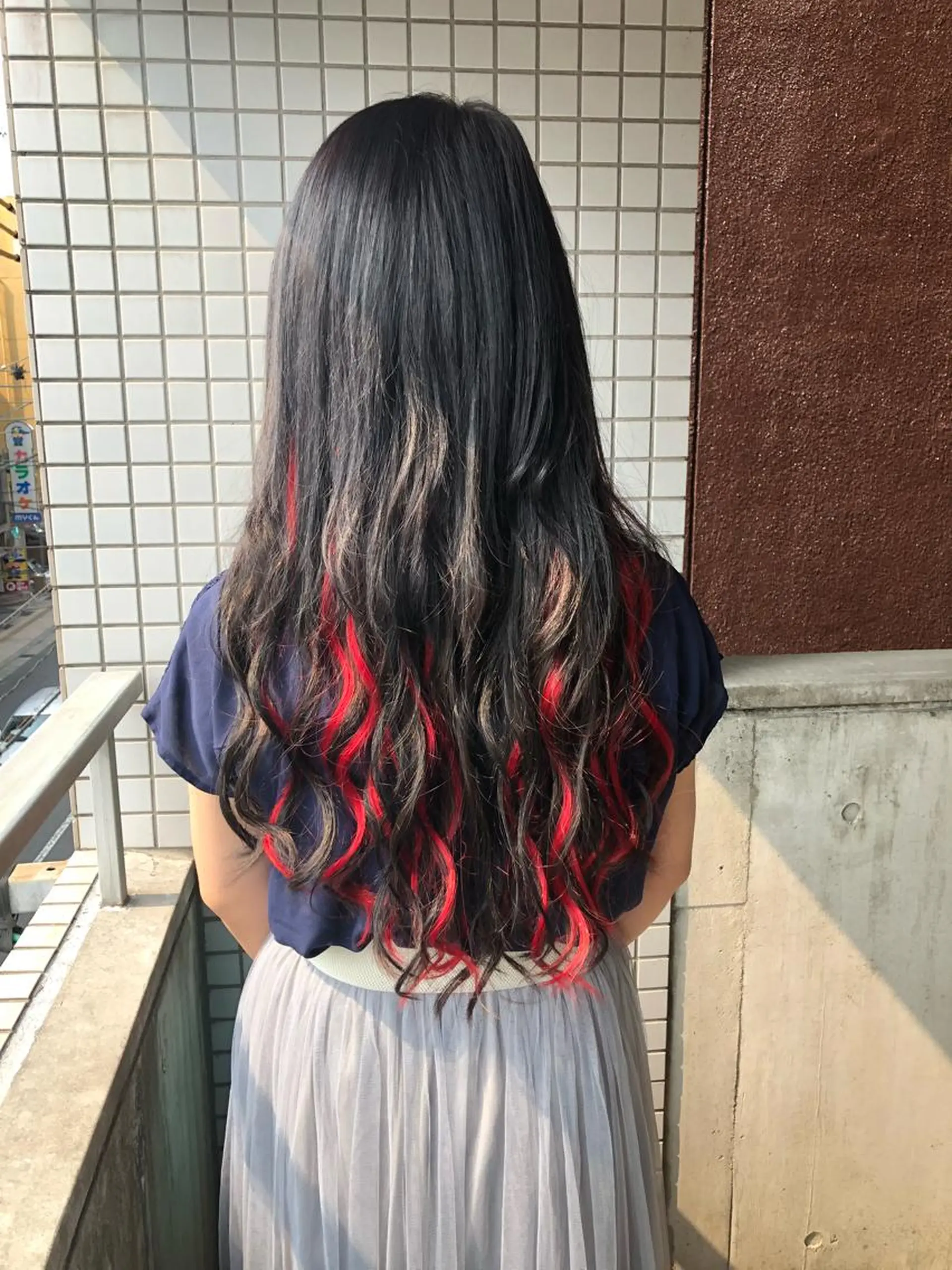 ロング カラー メッシュ エクステ 是枝 さくらのヘアスタイル