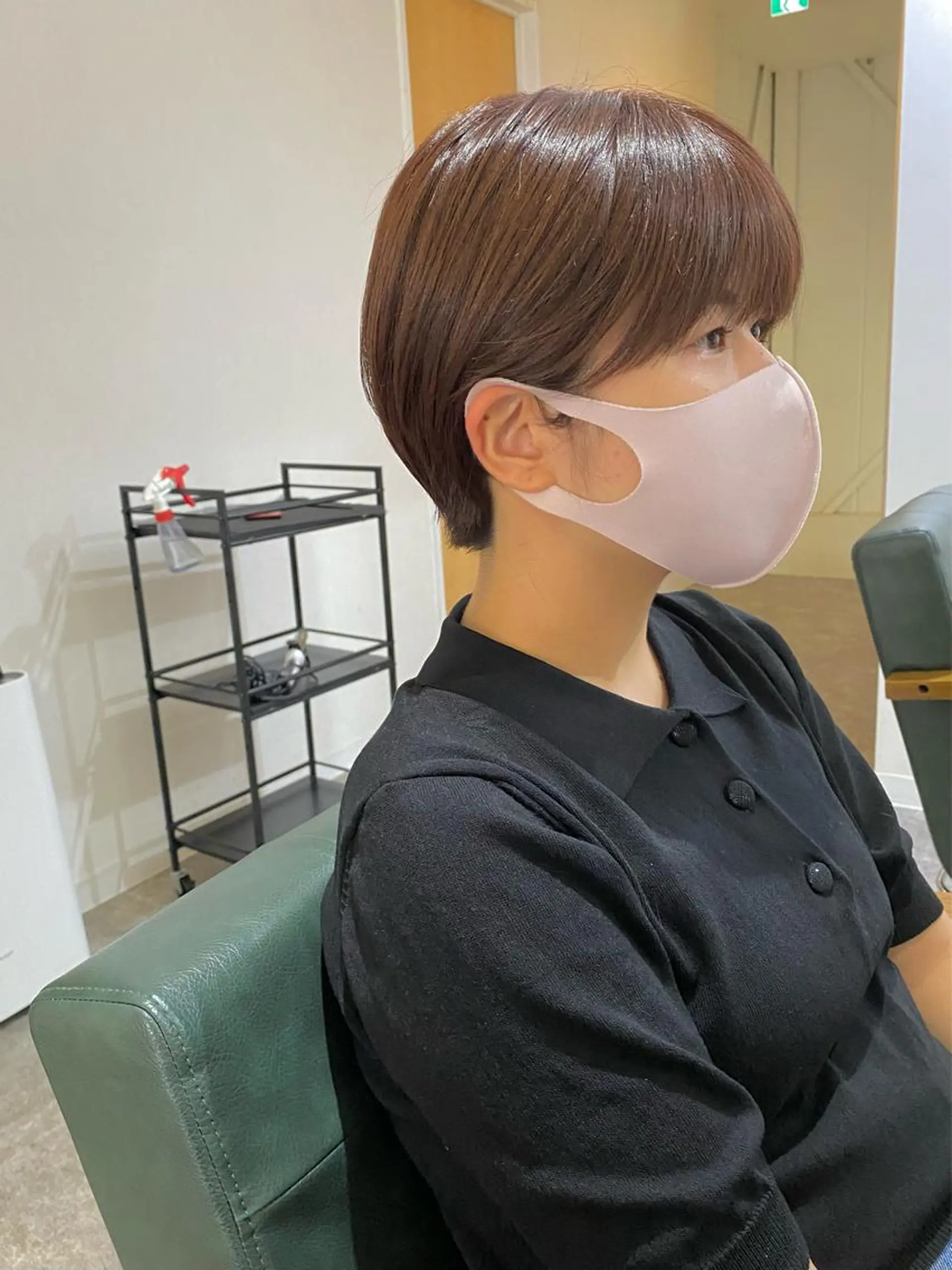 ショート カラー ブラウンカラー ナチュラルブラウン くびれヘア ショートヘア カット ヘアカラー 森貴裕/ベージュ/ パーマ/オリーブのヘアスタイル