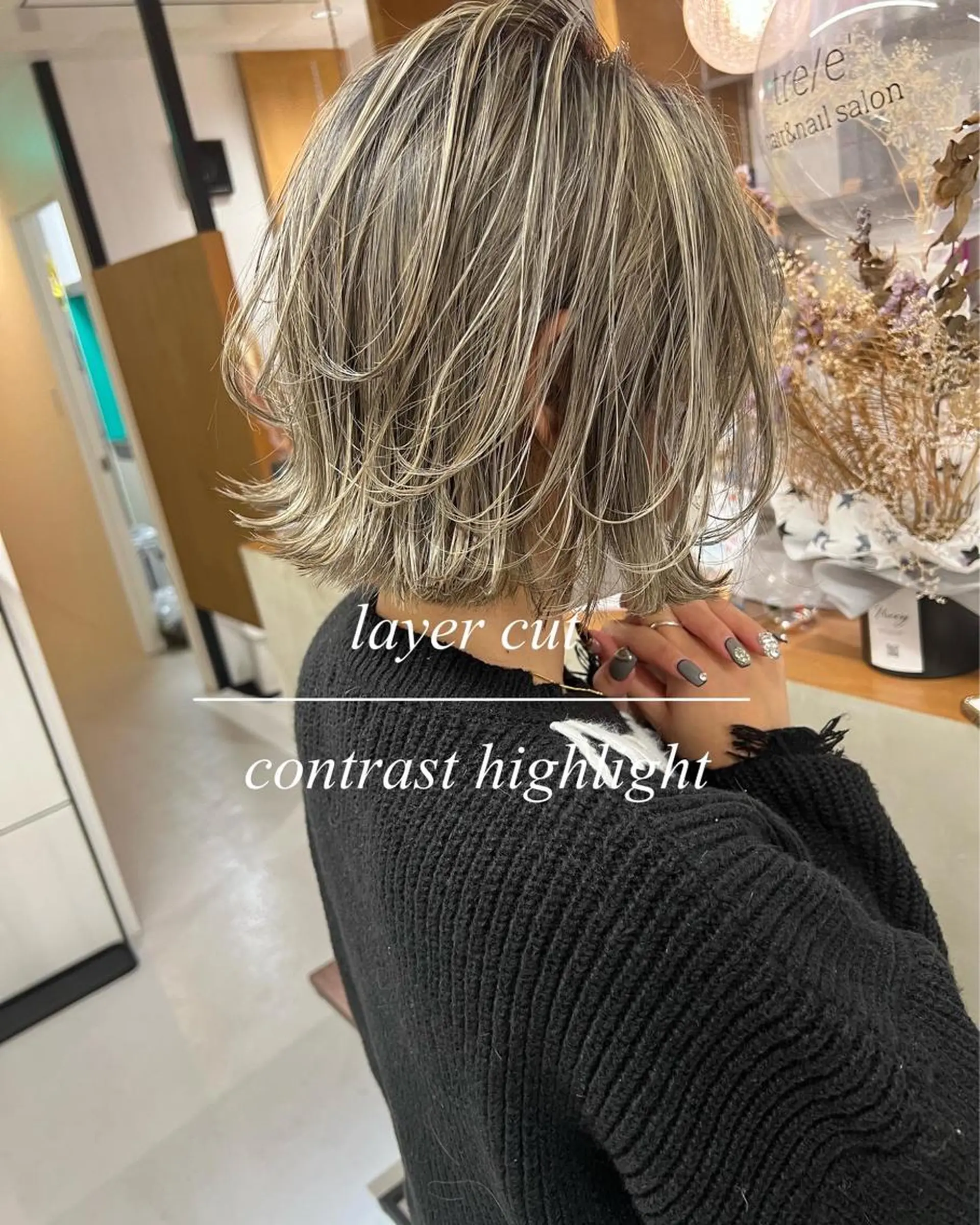 ショート カラー ヘアアレンジ ハイライトカラー ボブ ハイライト カット ヘアカラー トリートメント tre/e'所属・橋本 昇平のヘアスタイル