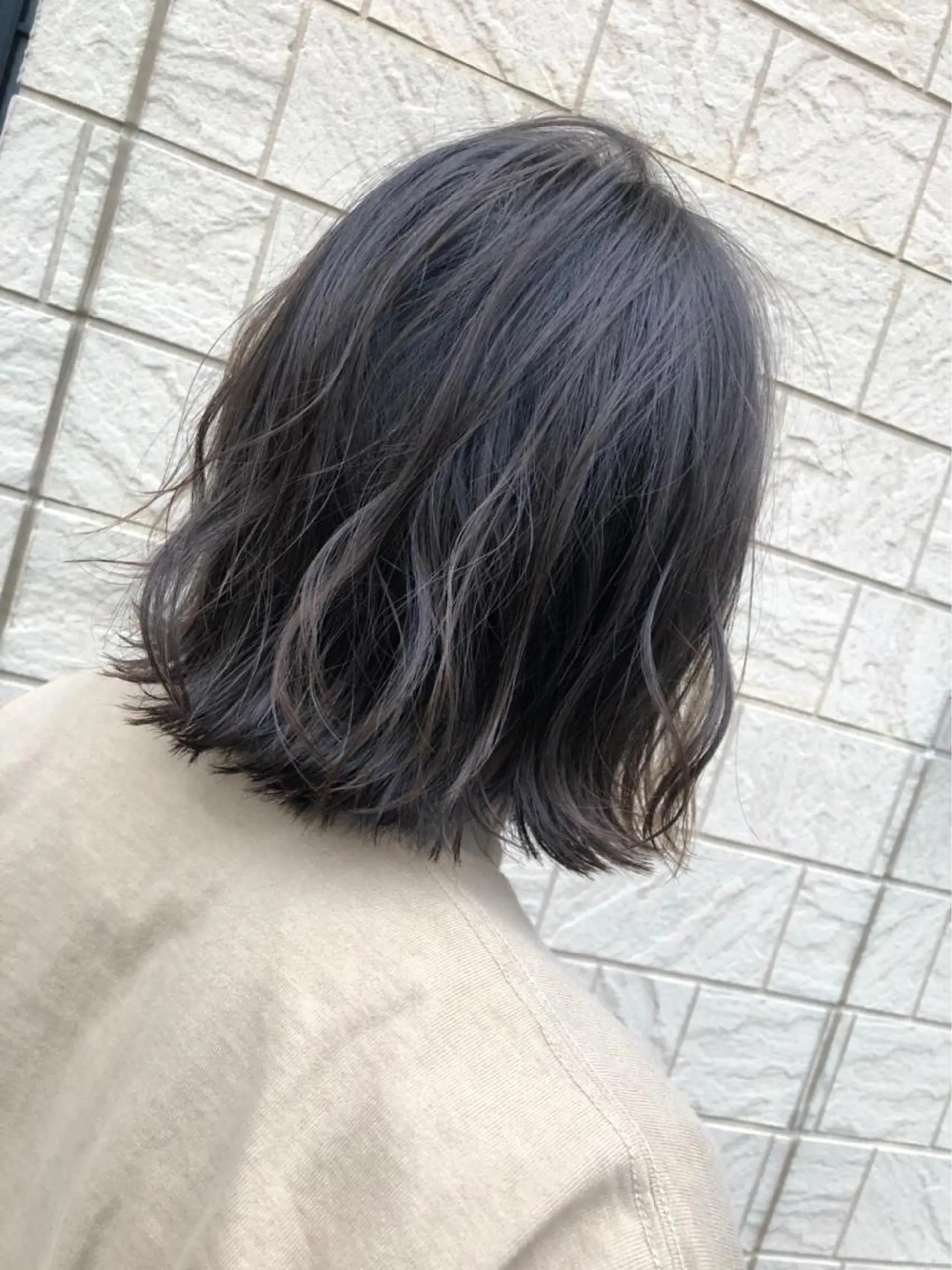 ミディアム 切りっぱなしボブ ボブ カット ヘアカラー トリートメント 岸 保奈美のヘアスタイル