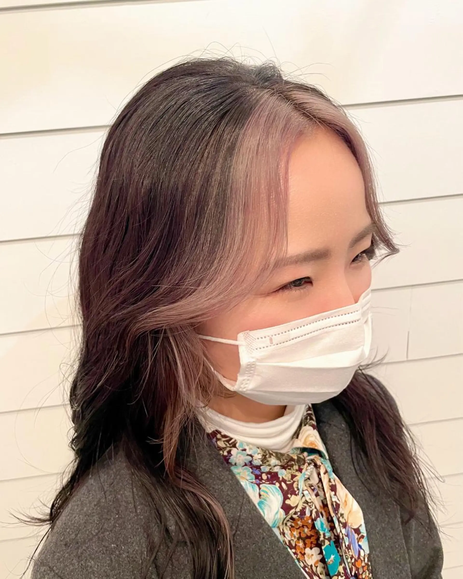 ロング カラー ミストバング  フェイスフレーミング 韓国風ヘア レイヤーカット 奥田 誠司のヘアスタイル