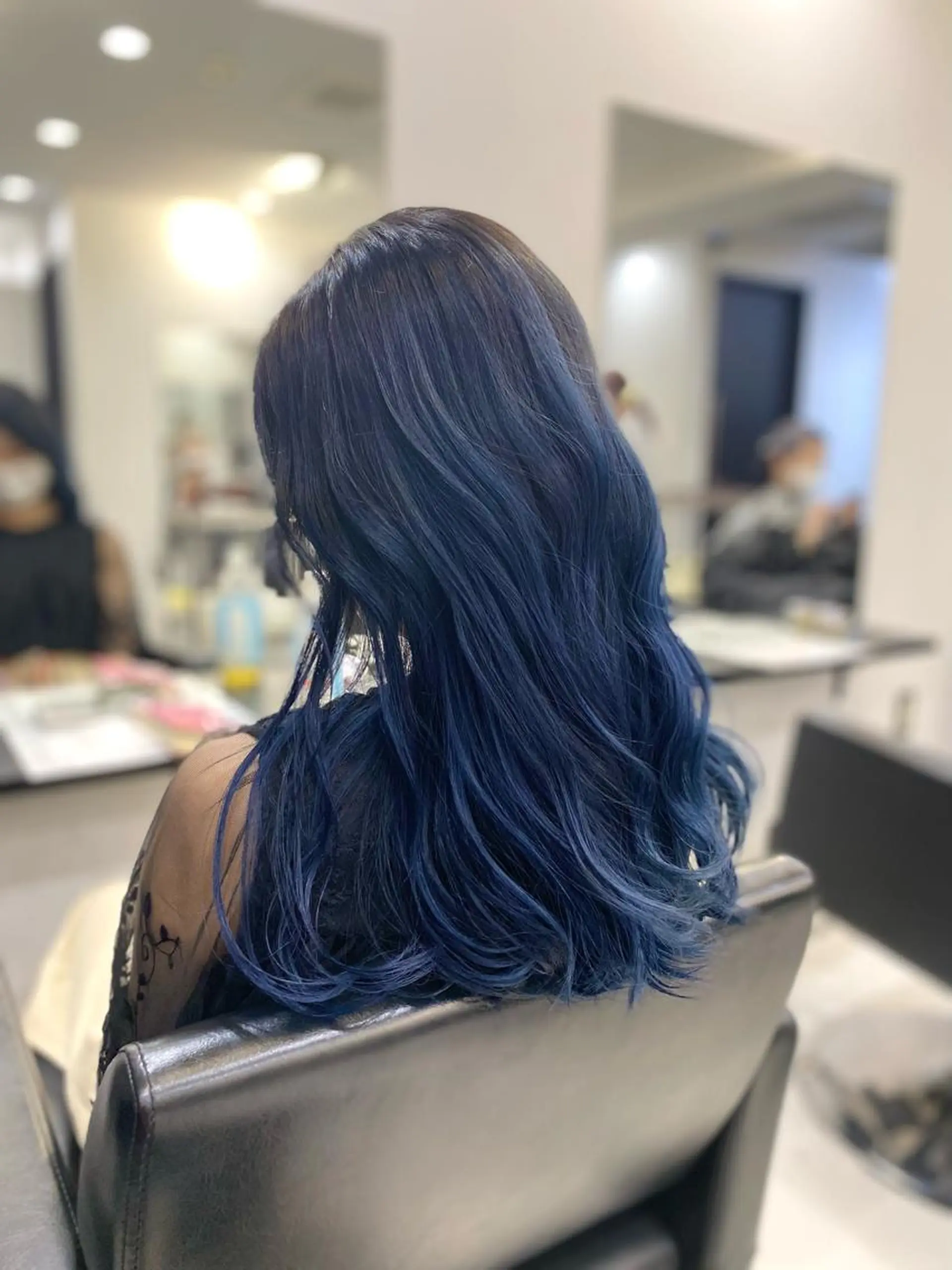 ロング カラー バレイヤージュ ブルーカラー レイヤーカット opus 店長大和 レイヤー/赤み消しのヘアスタイル