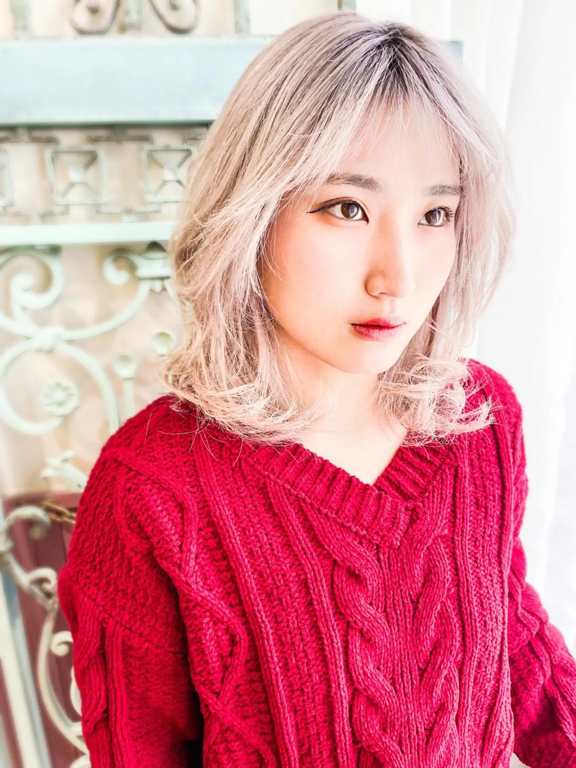 ミディアム カラー パーマ ヘアアレンジ メンズ ヘアカラー トリートメント ヘアセット 表参道Lise おおいしおりのヘアスタイル