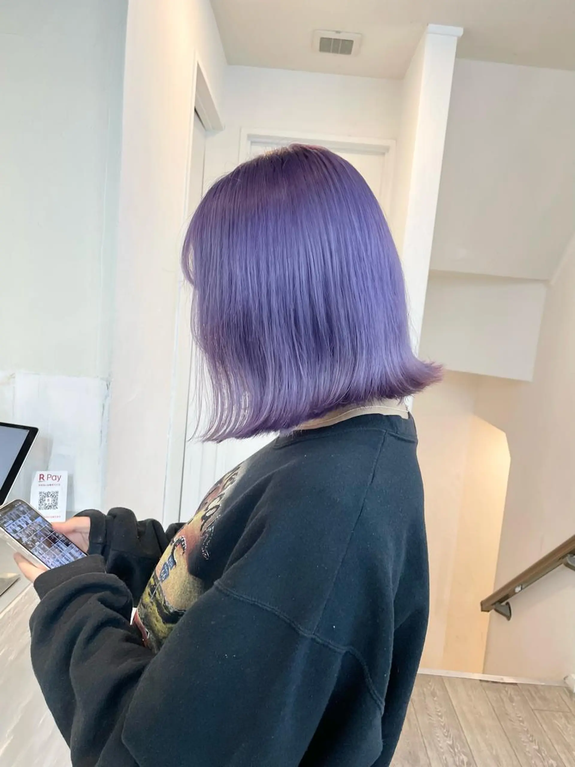 ミディアム カラー パープルカラー ヘアカラー トリートメント ヘアセット ブロンド・ハイトーン ／遠藤将太のヘアスタイル