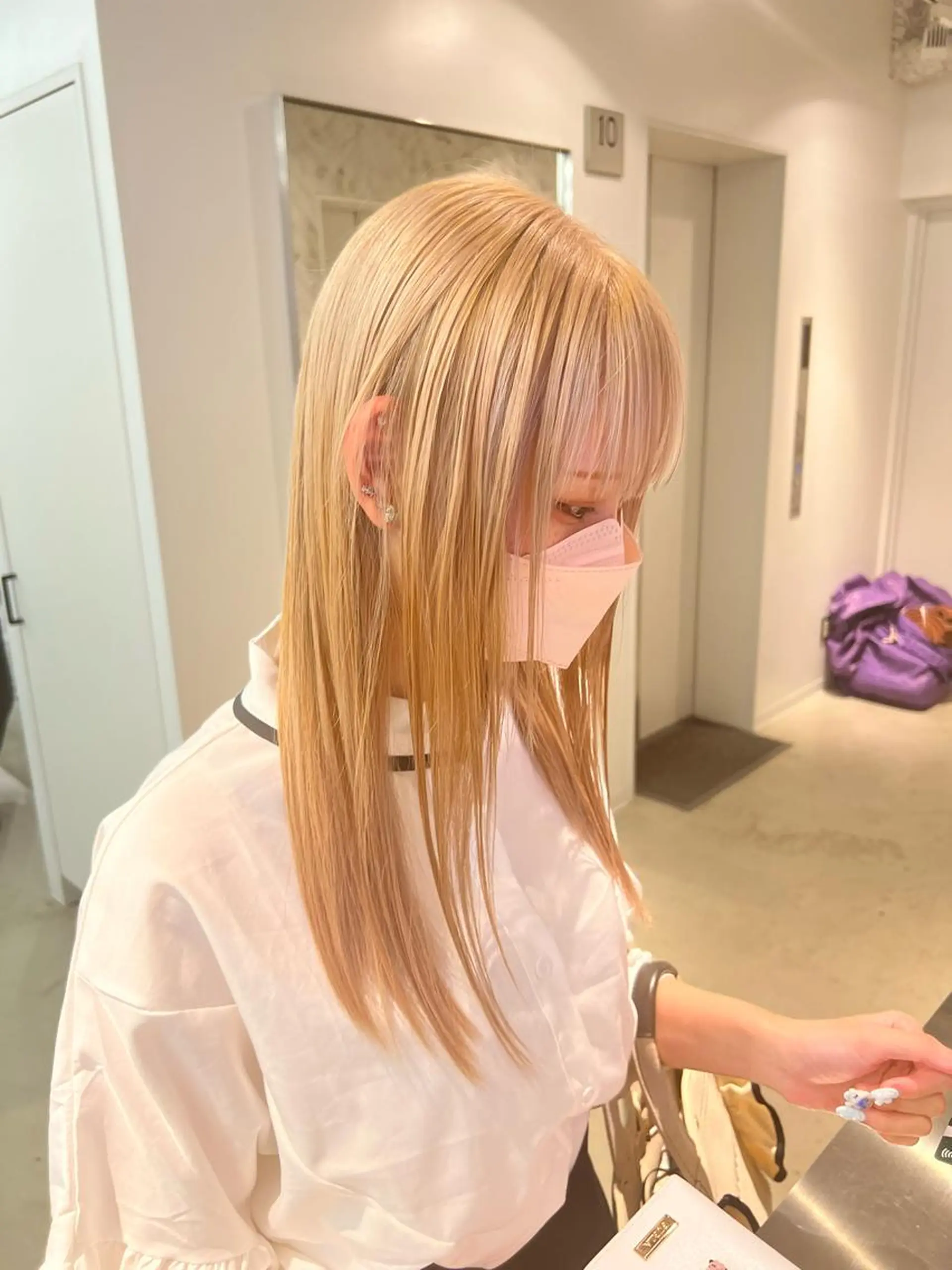 ロング ボブ ハイライト 学生 韓国風ヘア 【副店長】DAYS 2nd 久木山湧也のヘアスタイル