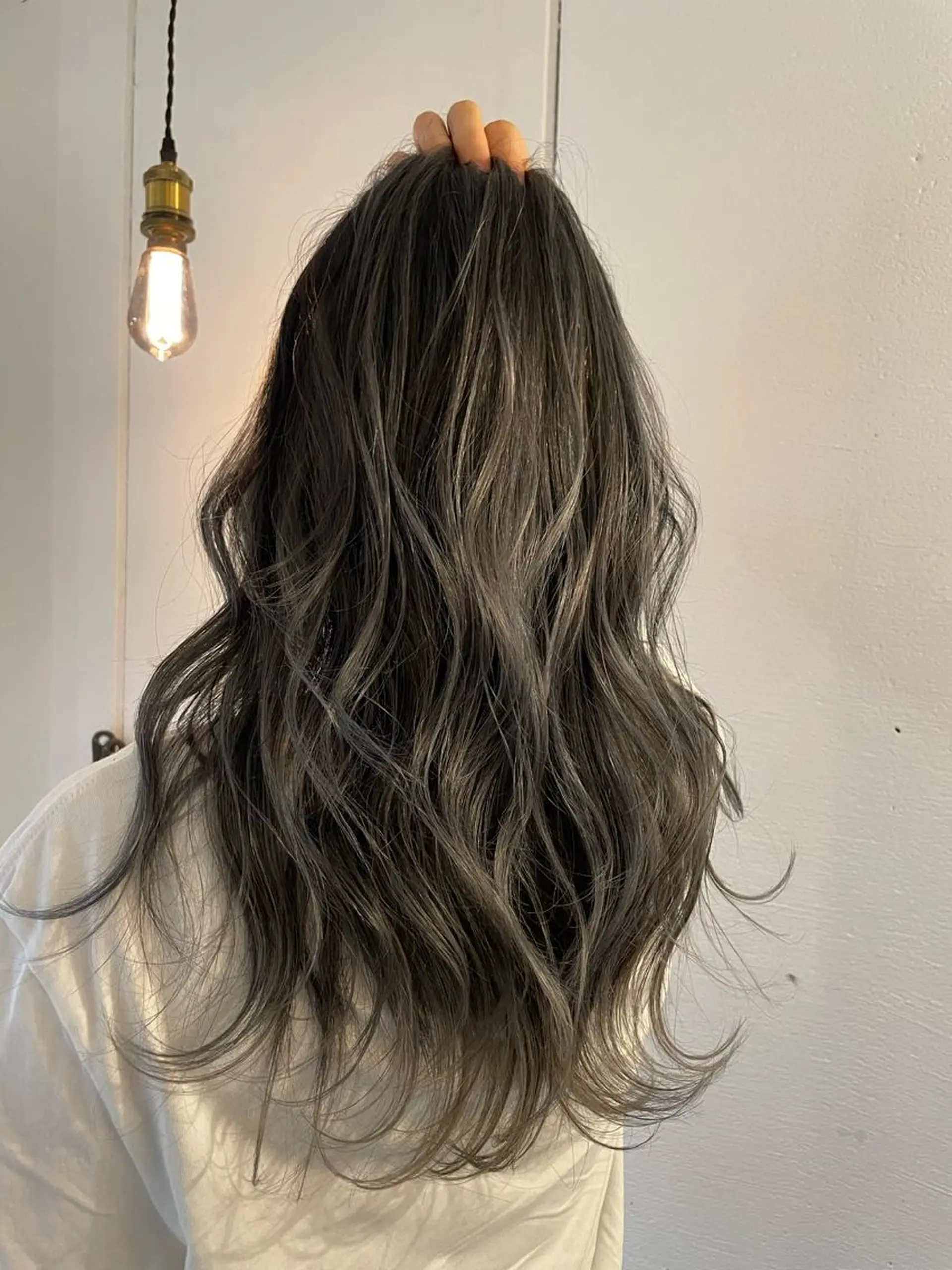 ロング カラー バレイヤージュ レイヤーカット 京都美容師 塩のヘアスタイル