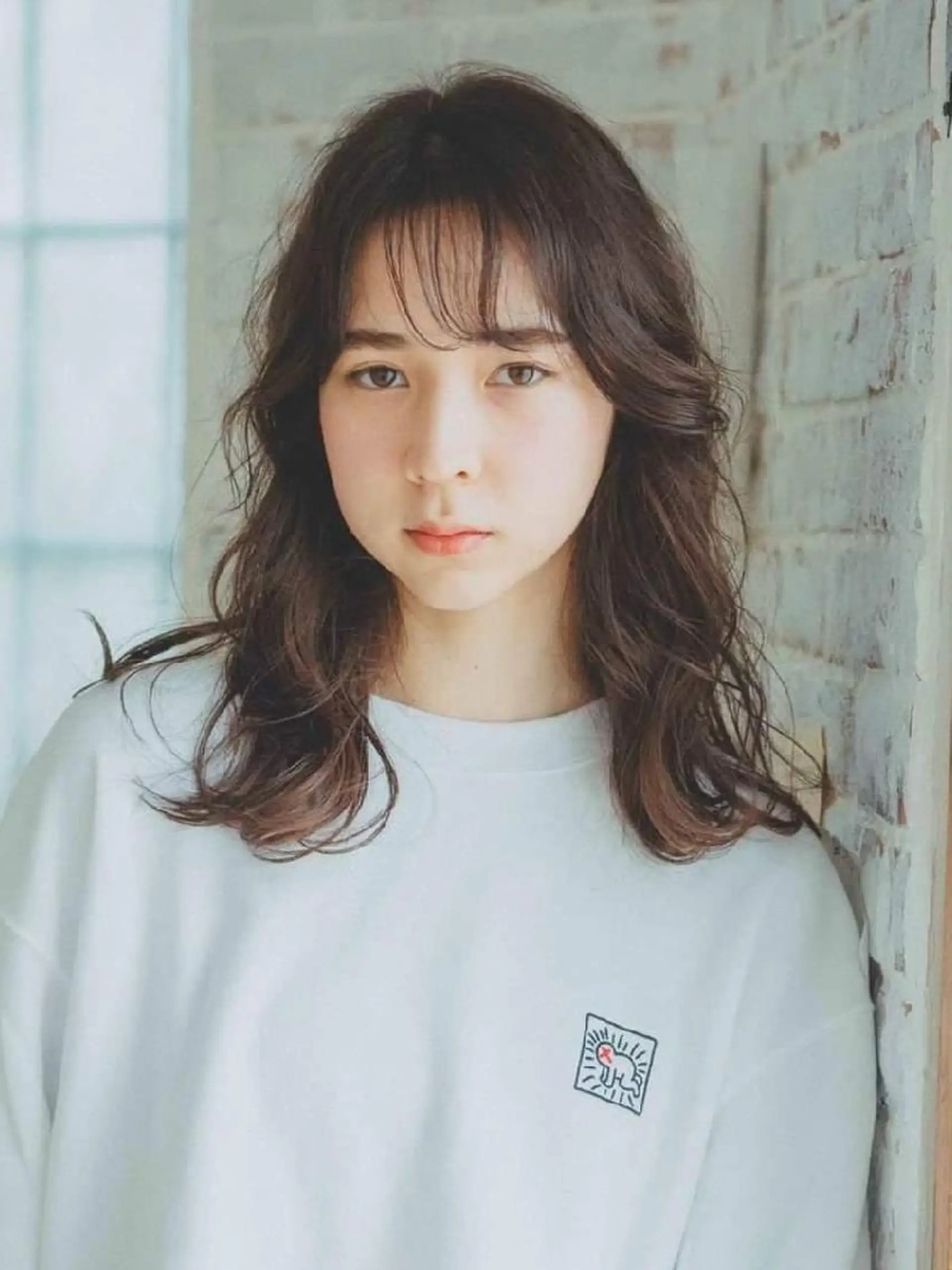 カラー パーマ ヘアアレンジ セミロング 🐬似合わせ🦈 佐々田 桜江のヘアスタイル