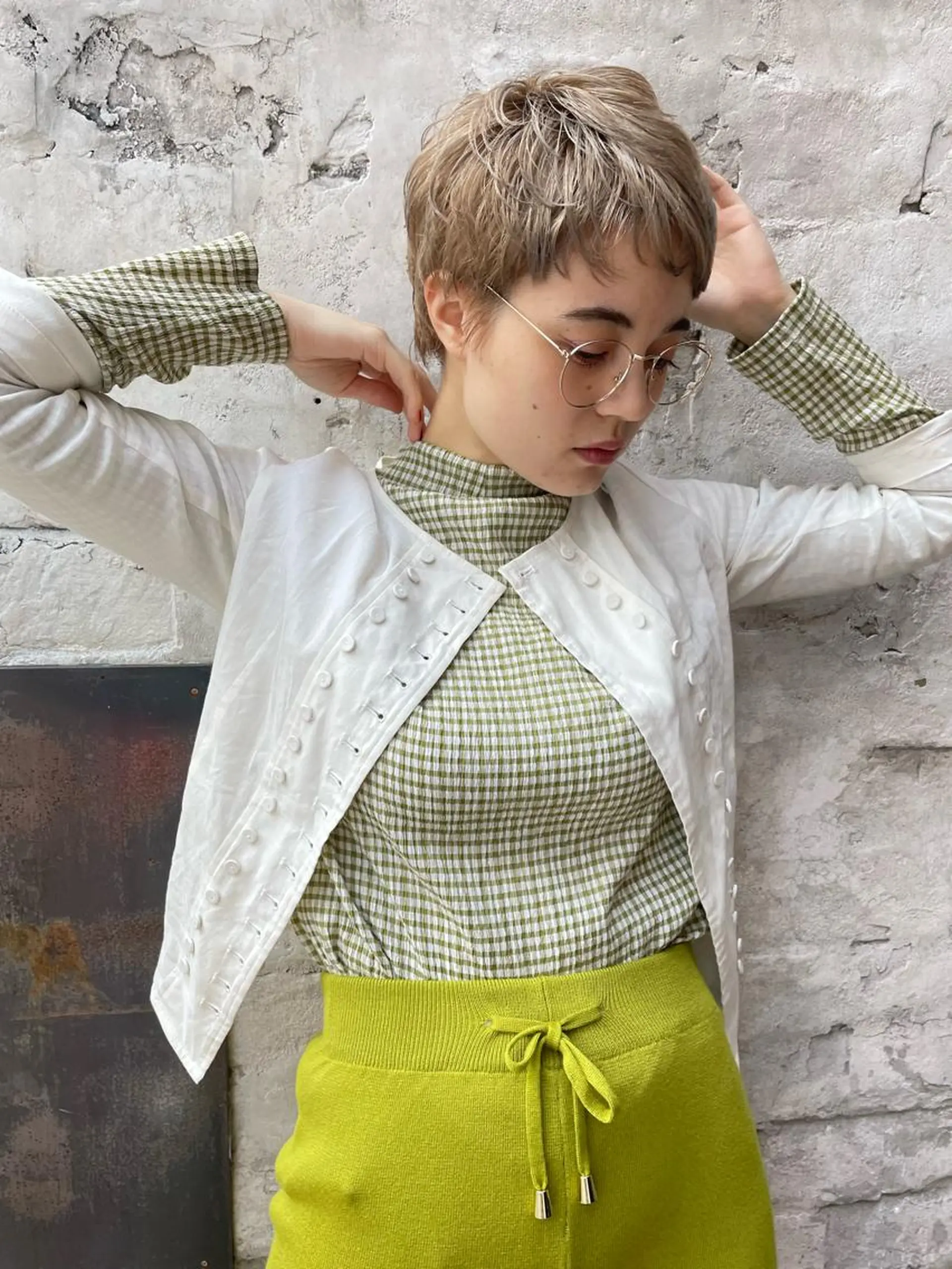 ショート カラー ブリーチ カット ヘアカラー トリートメント ショート/ボブ専門 宮脇美奈/南船場のヘアスタイル