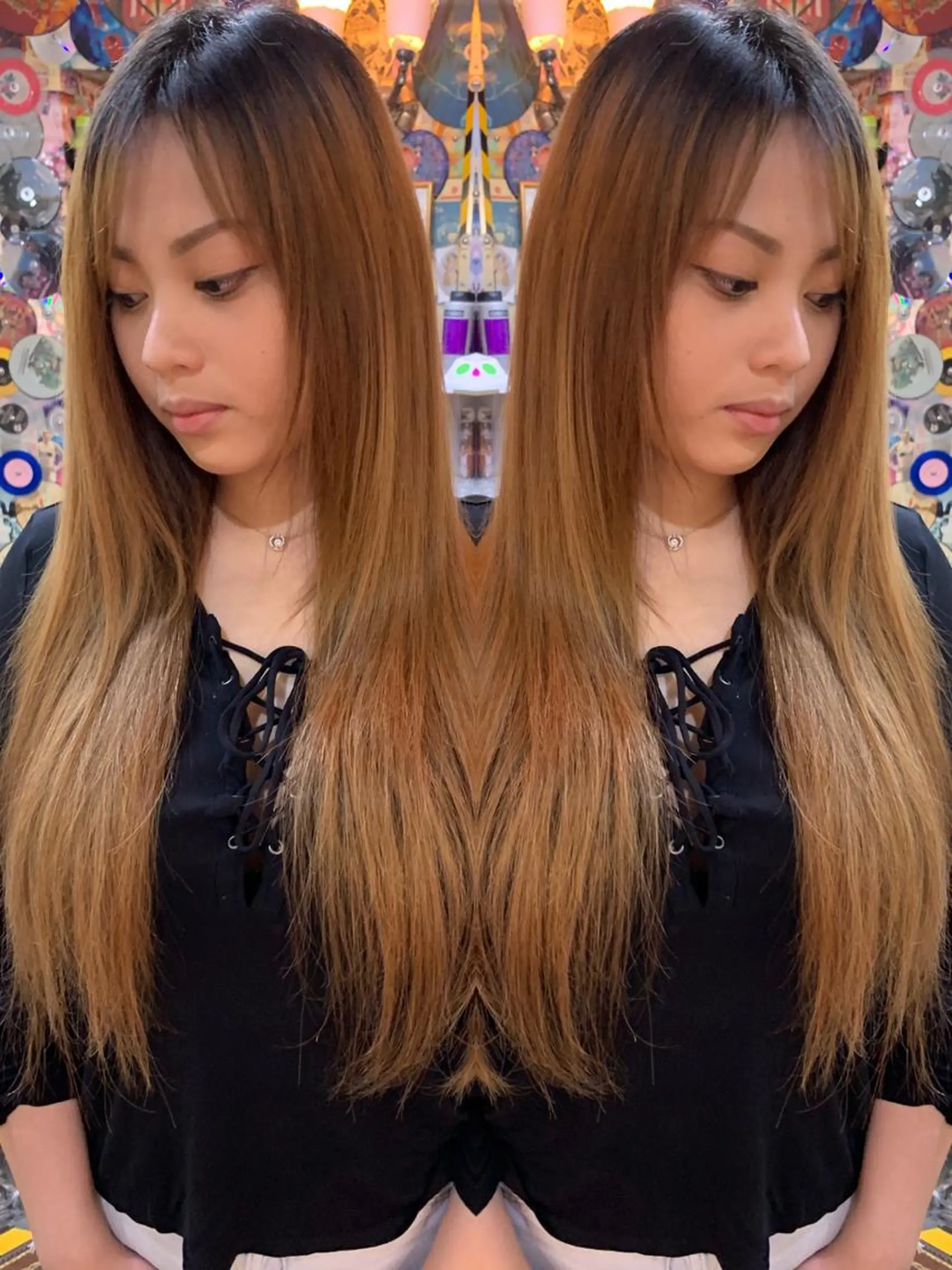 ロング ヘアアレンジ 編み込みエクステ エクステ haco+所属・🌈派手髪エクステ ブレイズ🌈ひろとのヘアスタイル