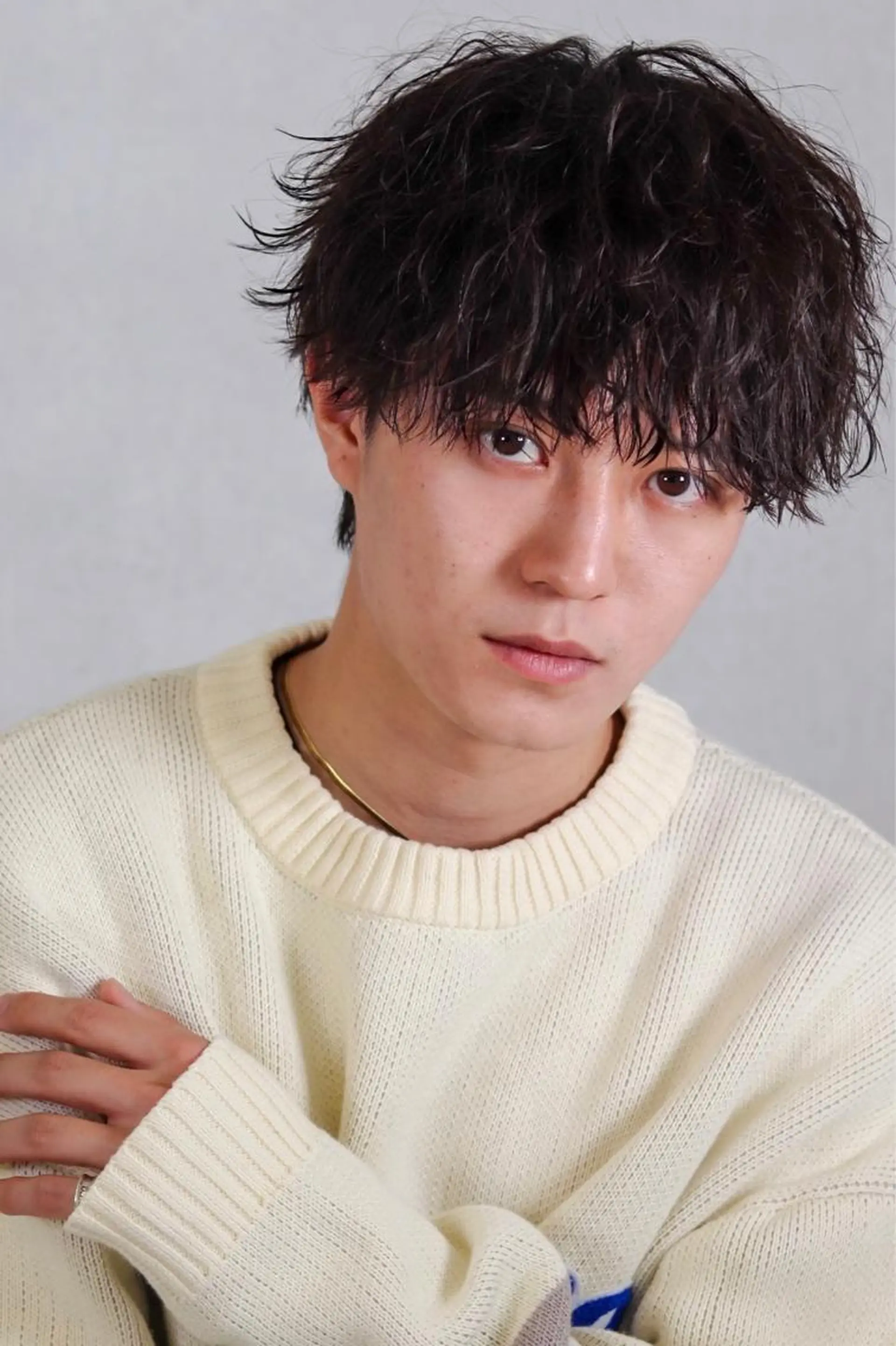 ミディアム パーマ メンズ マッシュ シースルーマッシュ/ メンズ/KYOHEIのヘアスタイル