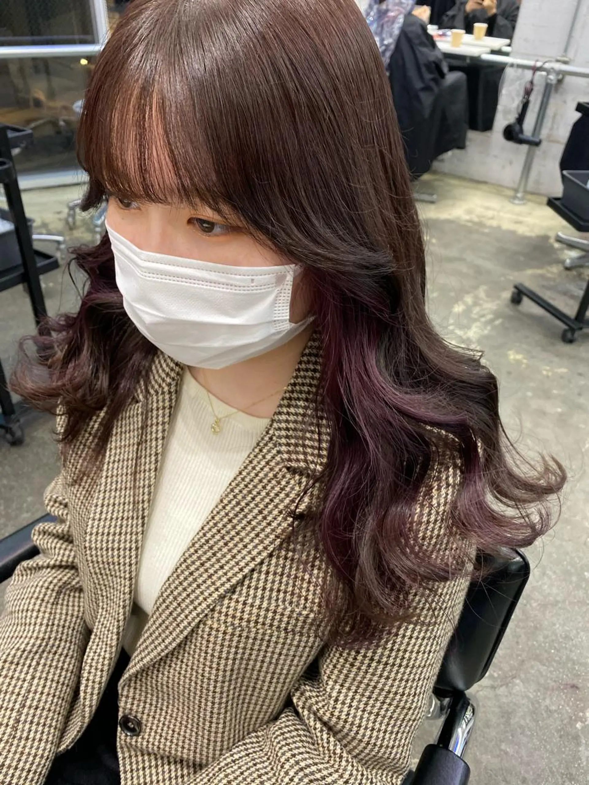 セミロング カラー 💗💗韓国レイヤー yu-ki💗💗のヘアスタイル