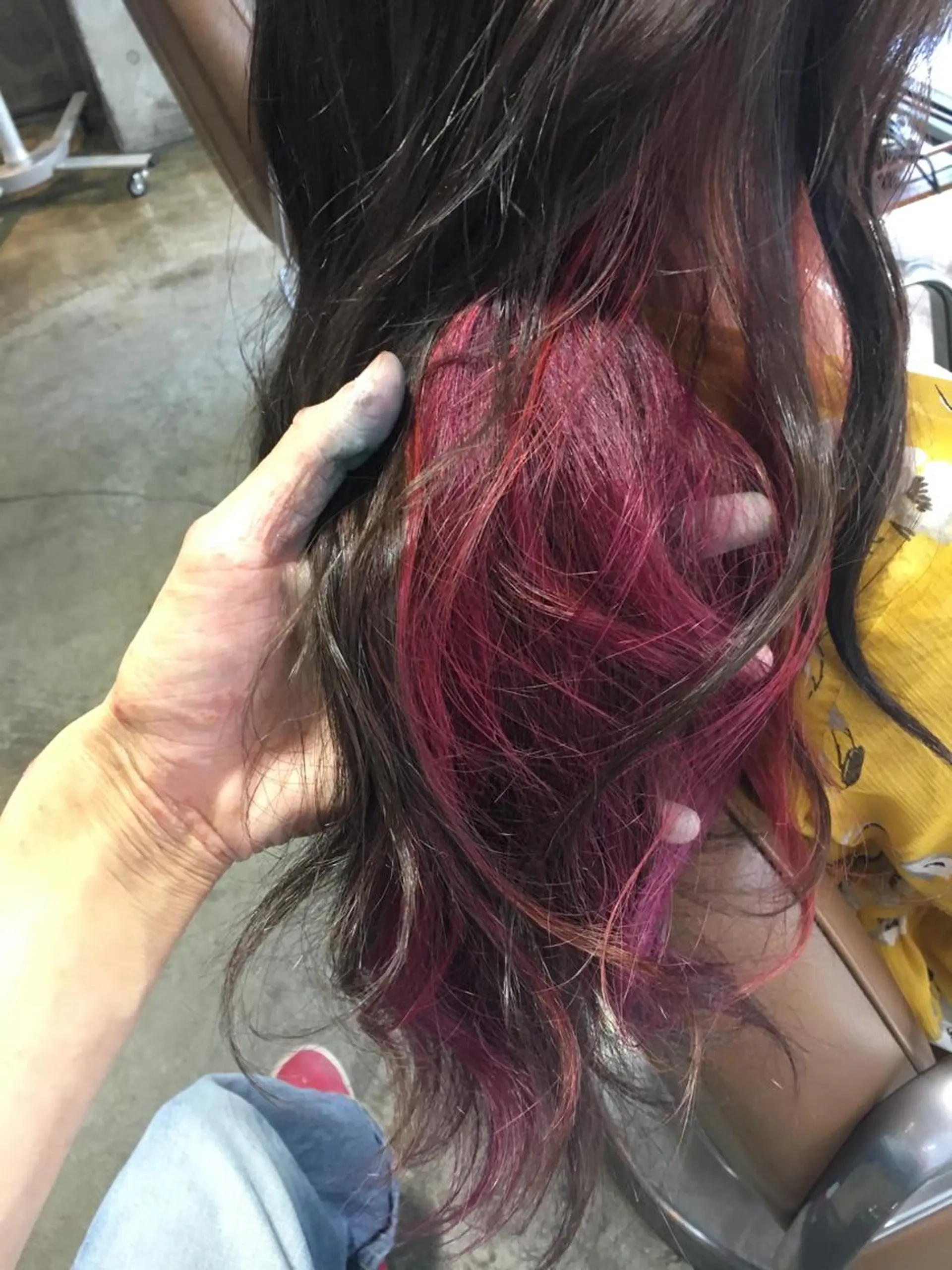 ロング カラー ピンクカラー 北條 優輝のヘアスタイル