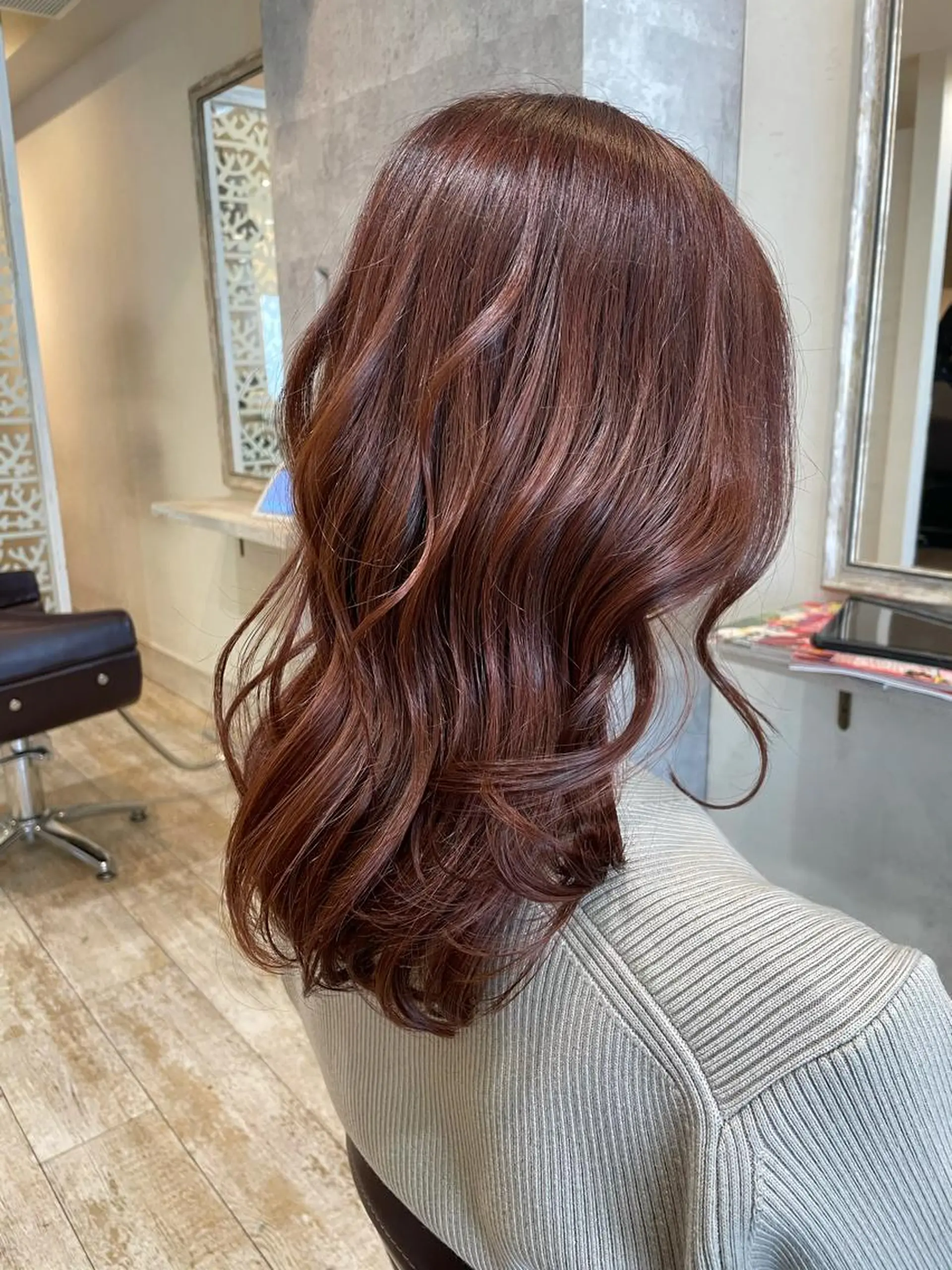 セミロング カラー カット ヘアカラー Agu hair verse所属・小顔/似合わせカット 杉山莉菜のヘアスタイル