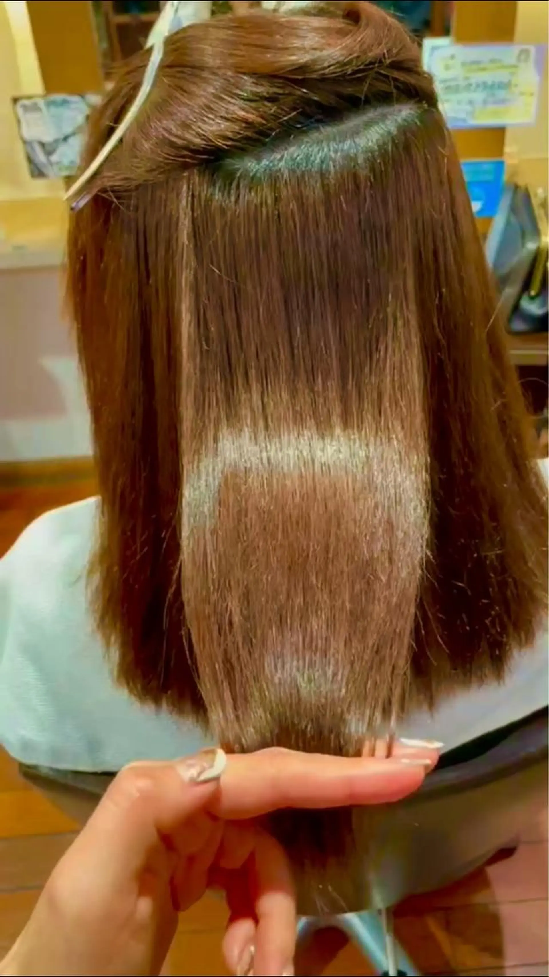 ミディアム パーマ 縮毛矯正 🌿ダブルカラー/ 明大前/中村渓太のヘアスタイル