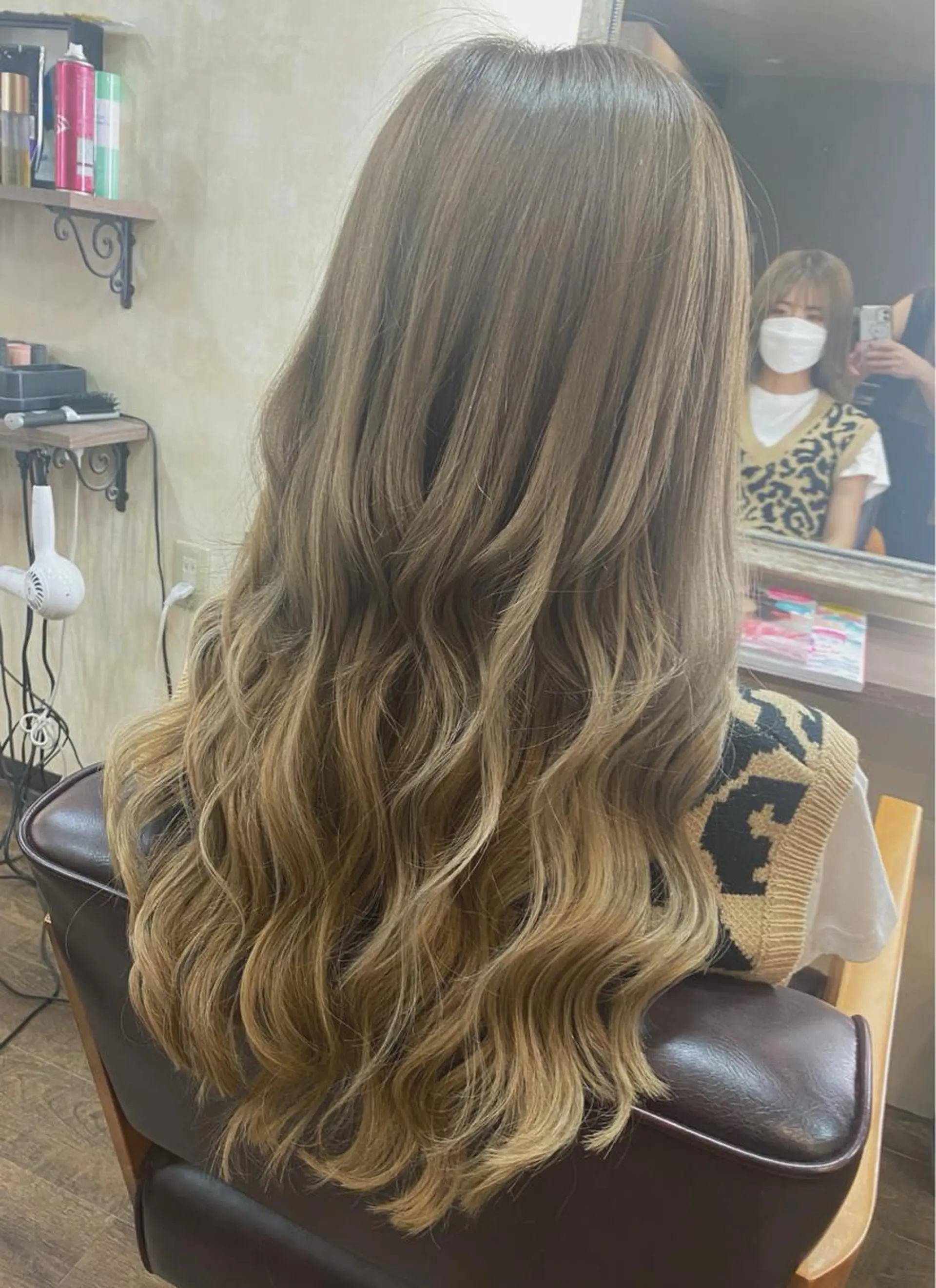 ロング ヘアアレンジ シールエクステ エクステ ハイライト カット エクステ 田井中 悠紀のヘアスタイル