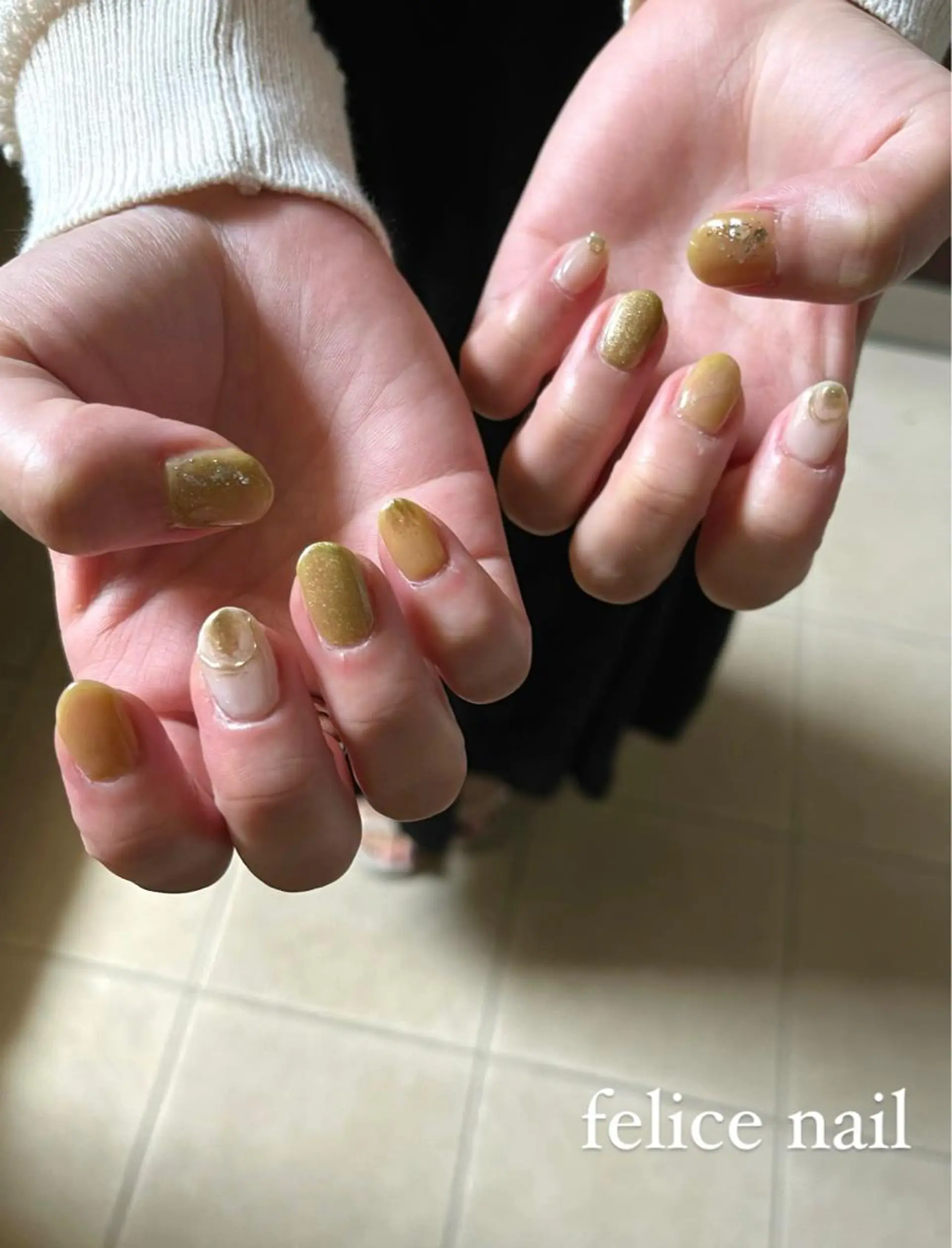 ネイル ニュアンスネイル ピスタチオネイル felice nailのネイルデザイン