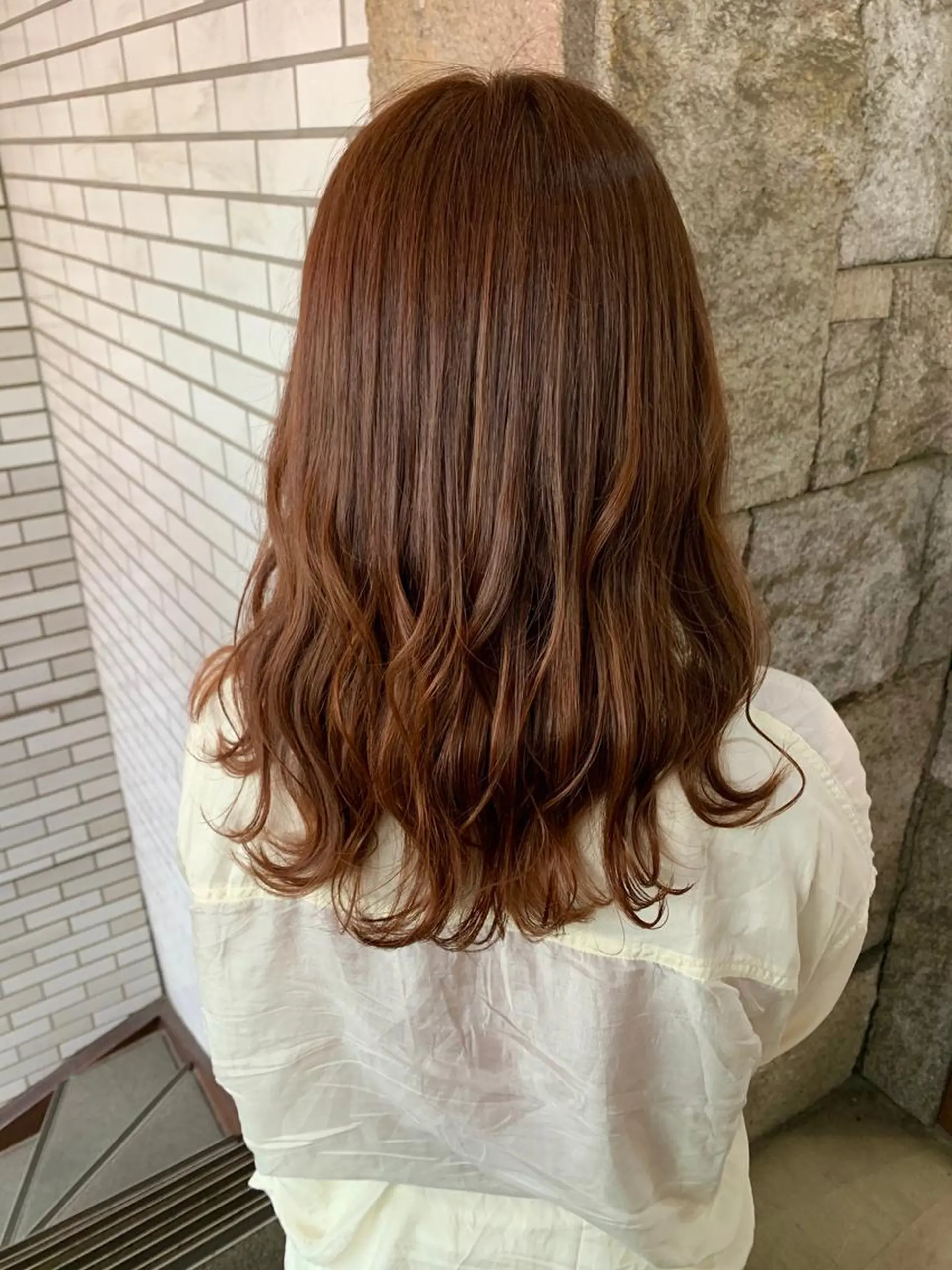 セミロング カラー ベージュカラー ピンクカラー ピンクベージュ カット ヘアカラー オージュアソムリエ DAIKI⭐️のヘアスタイル