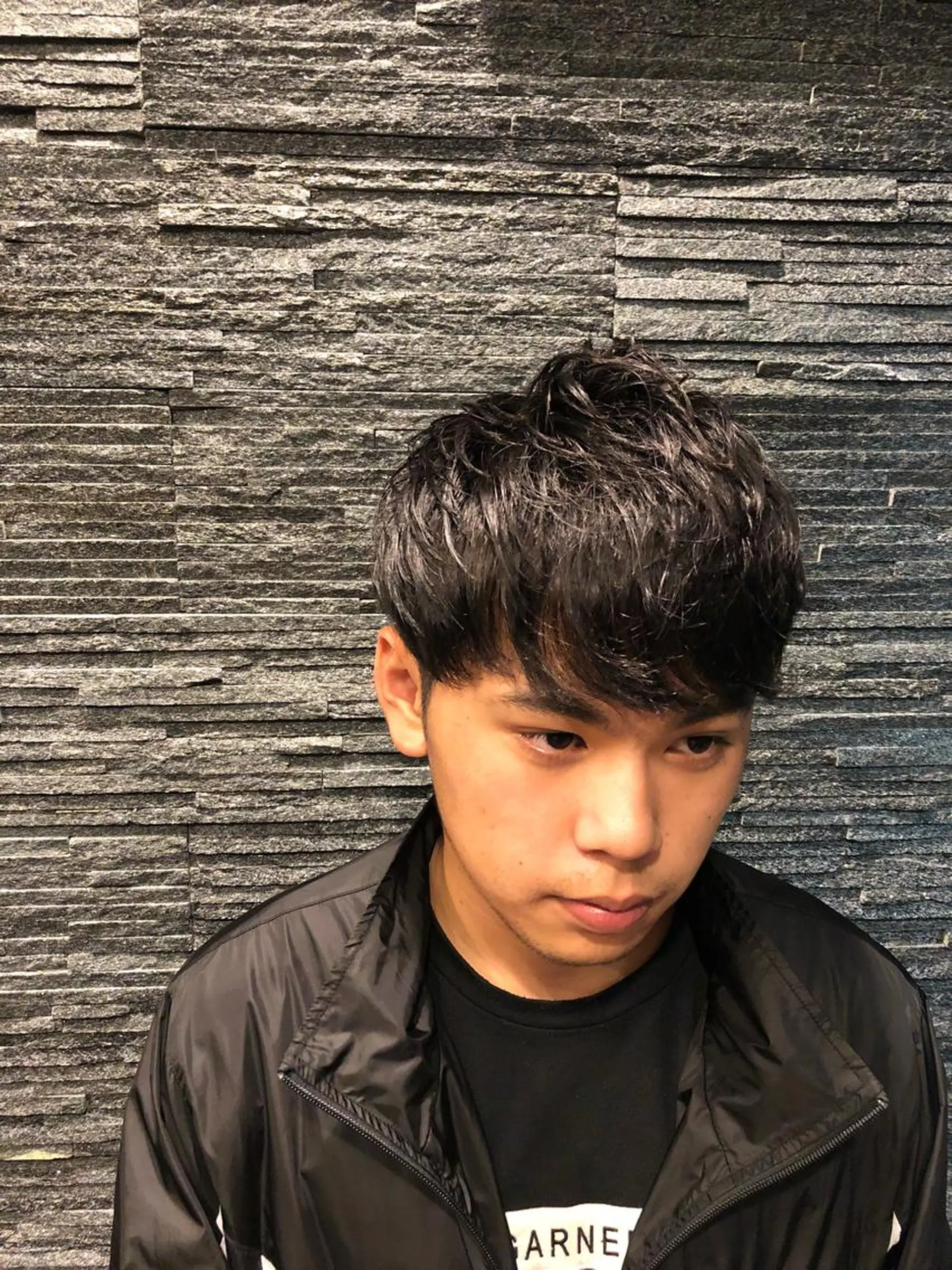 ミディアム カット メンズカットフェード パーマ/前山竜貴のヘアスタイル