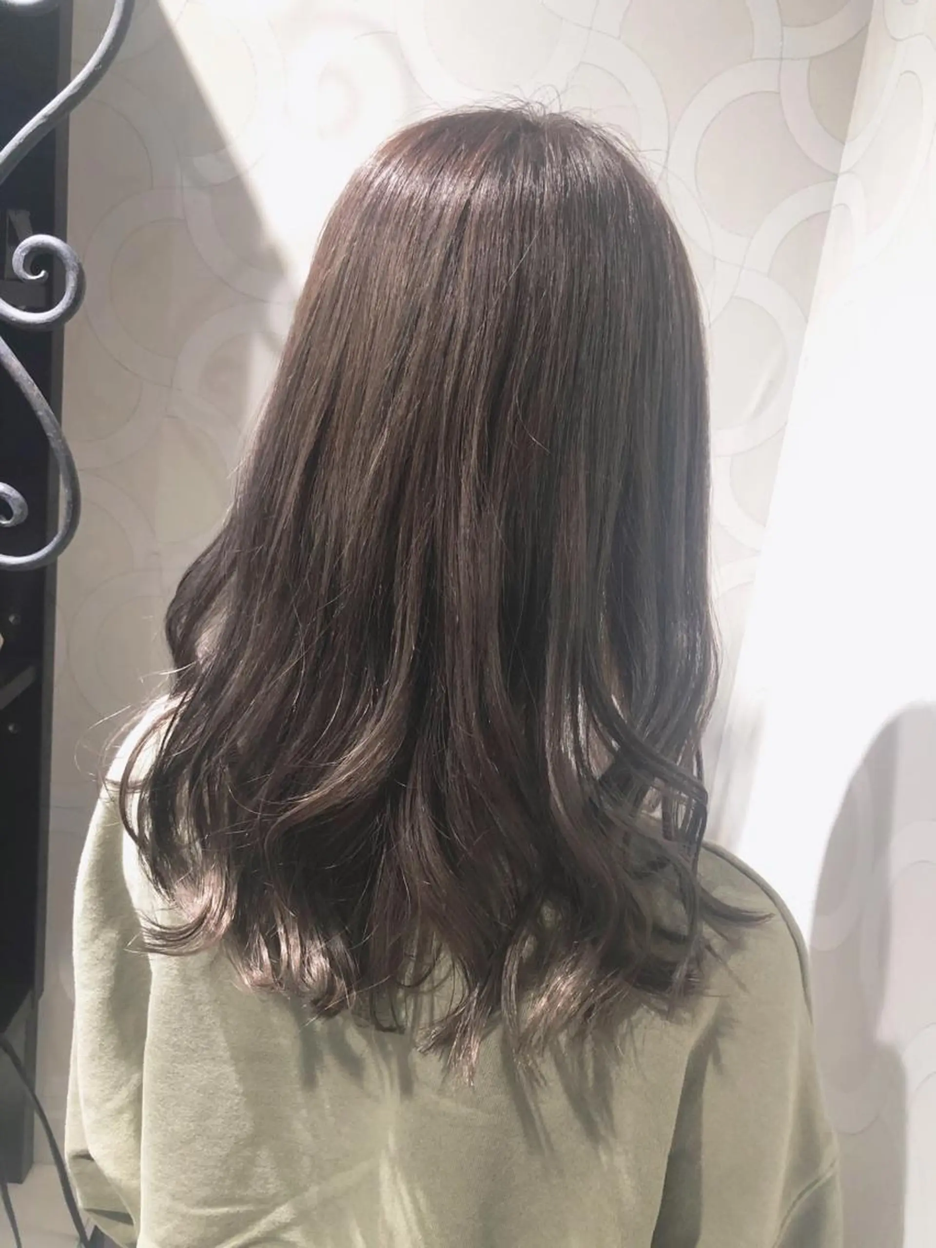 セミロング カラー グレージュ 韓国ヘア ♡tomimaのヘアスタイル
