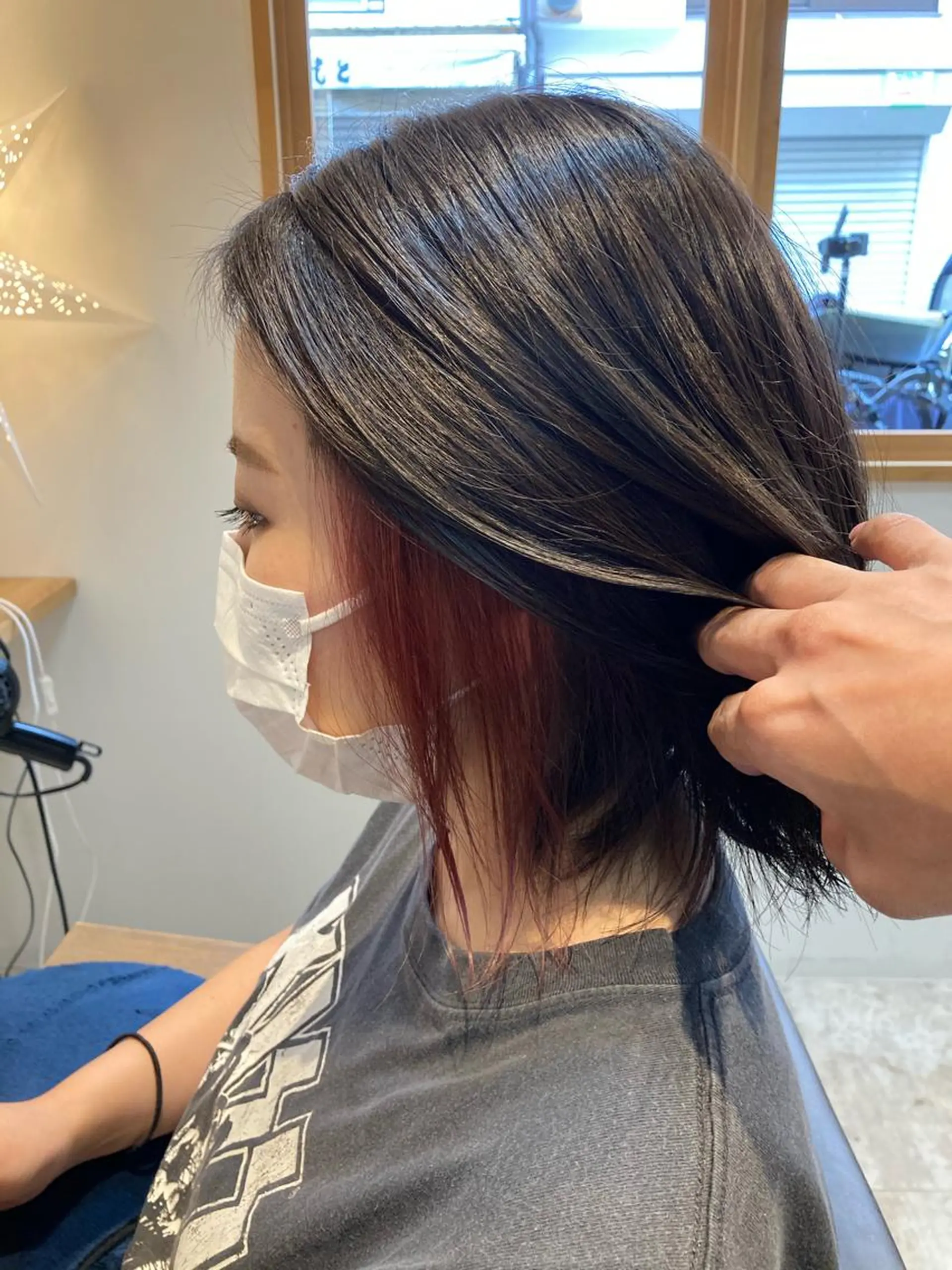 ミディアム カラー アッシュ レッドカラー en't所属・【女性指名No.1】 西口直子のヘアスタイル