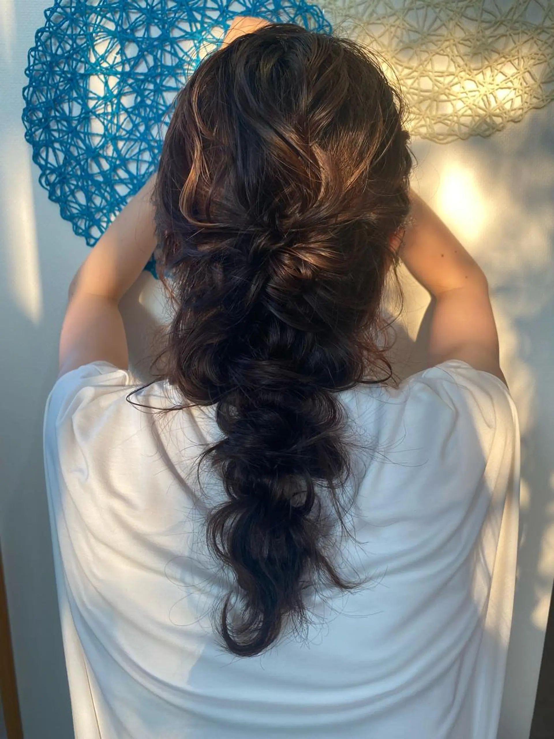 ロング カラー ヘアアレンジ ブリーチなしベージュ /ヘアセット/ミユのヘアスタイル