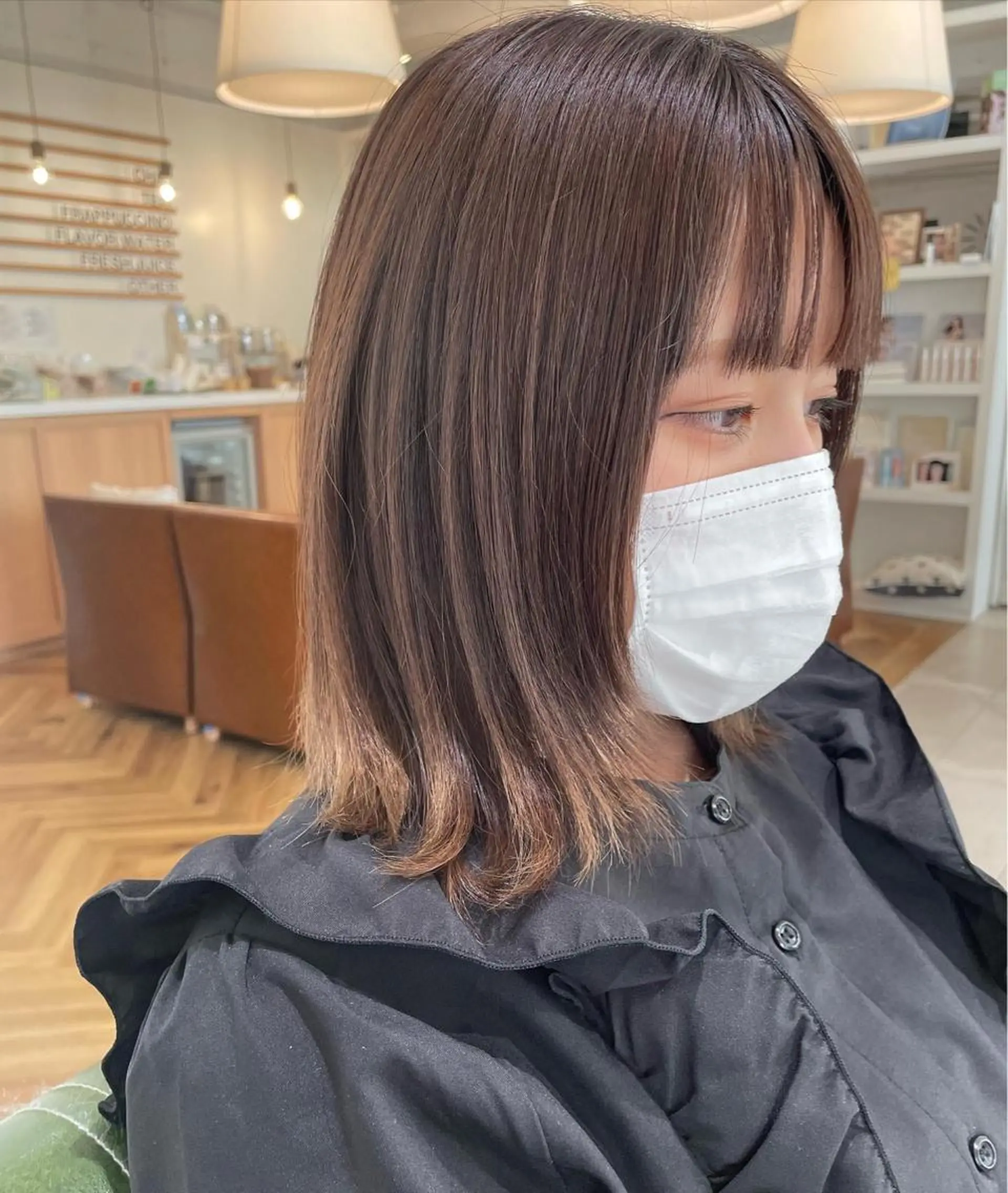 ミディアム カラー 顔周りカット ウルフカット ヘアカラー トリートメント 過去一の柔髪ヘア 🌿IVYjoureのヘアスタイル