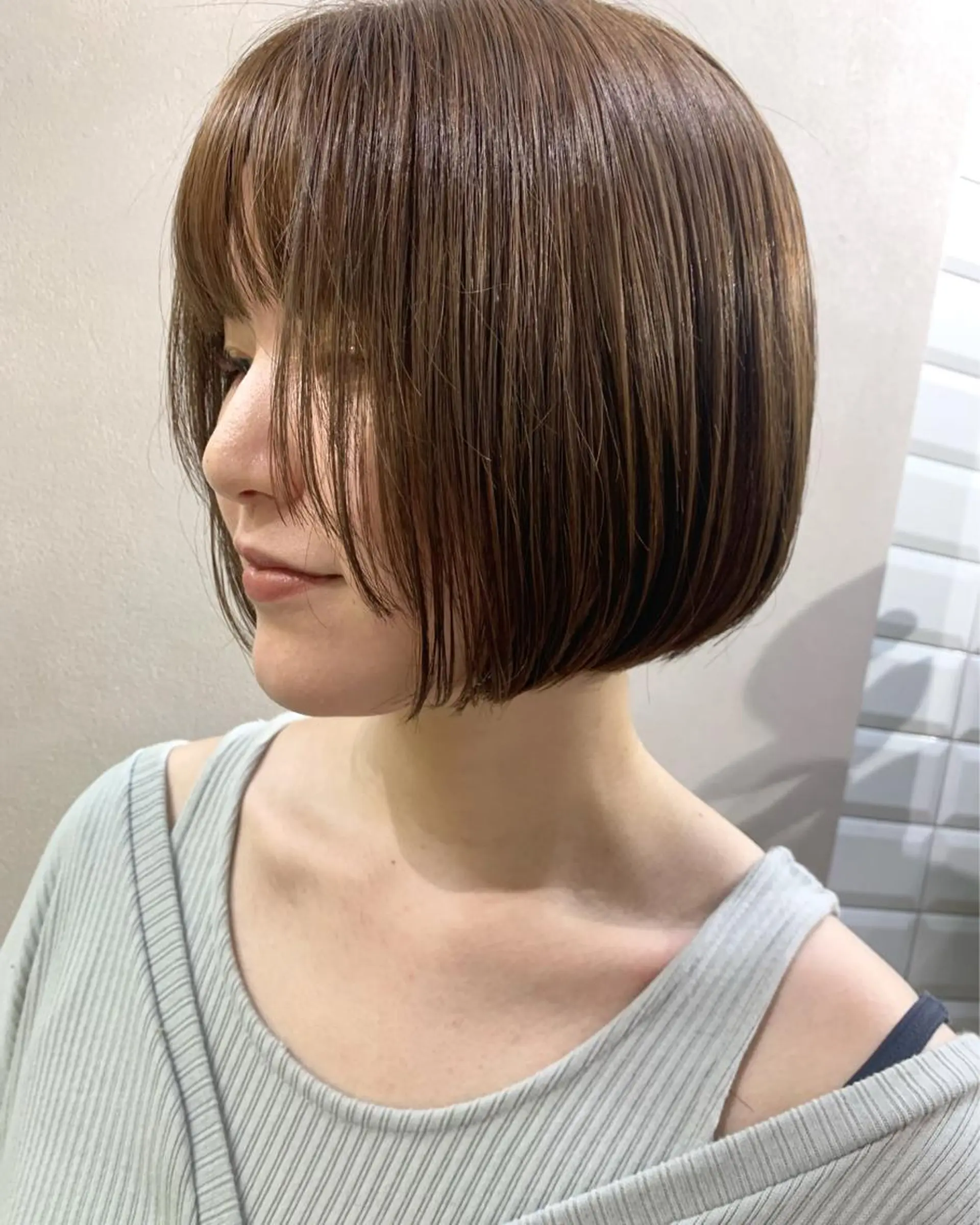 ショート カラー グレージュ カット ヘアカラー トリートメント hub hair レイヤー/透明感のヘアスタイル