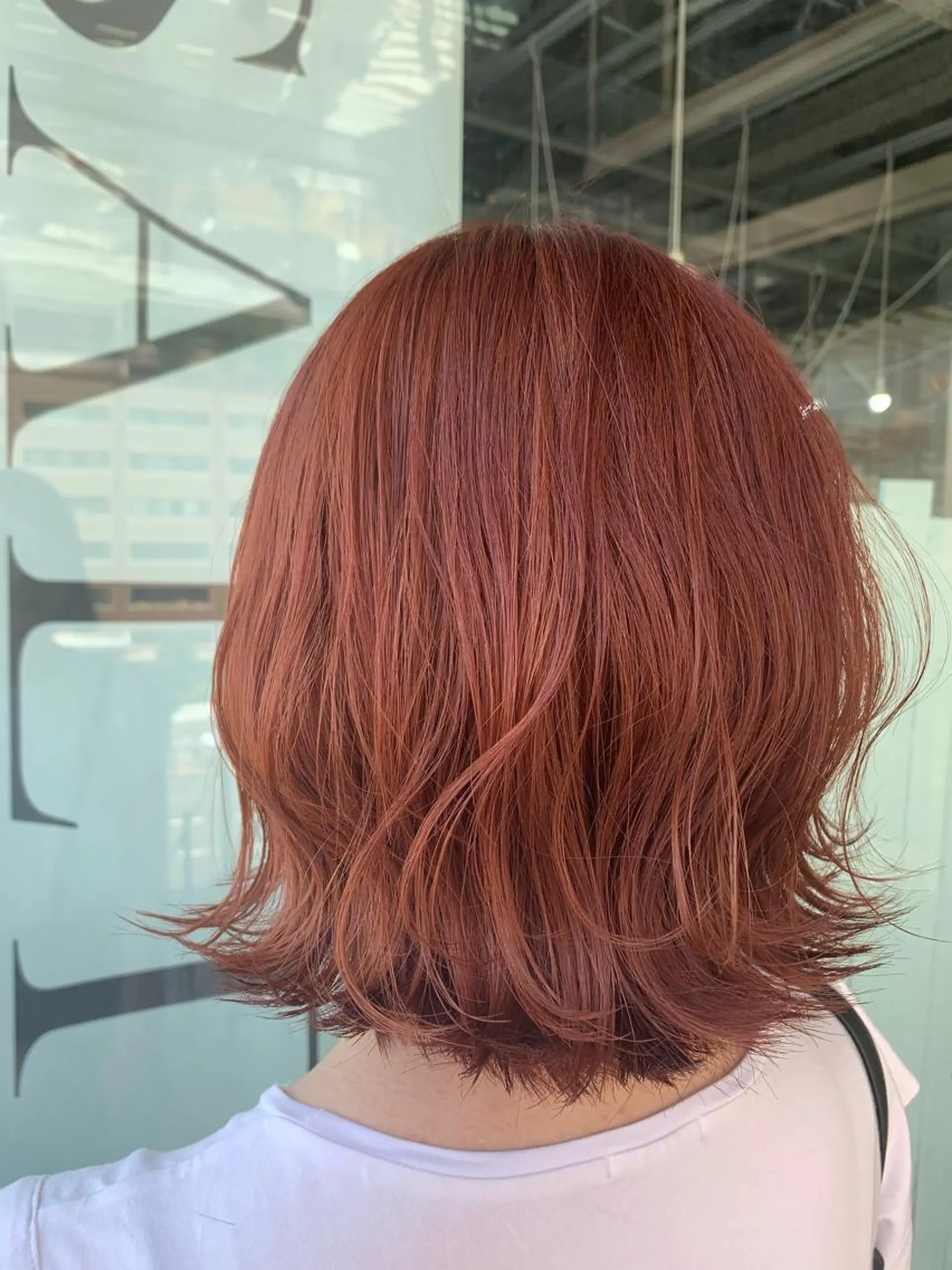 ミディアム カラー オレンジ RINKA 琳茄のヘアスタイル