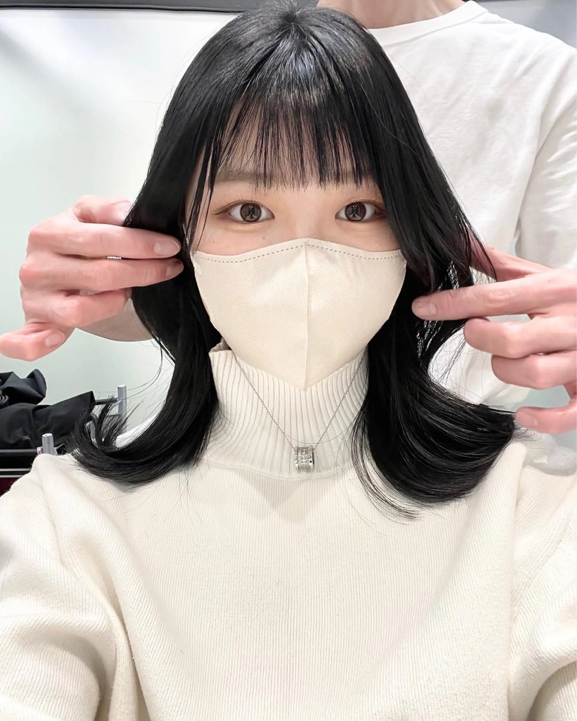 ミディアム カット ヘアカラー トリートメント 韓国レイヤーカット 髪質改善▫️水野有真のヘアスタイル