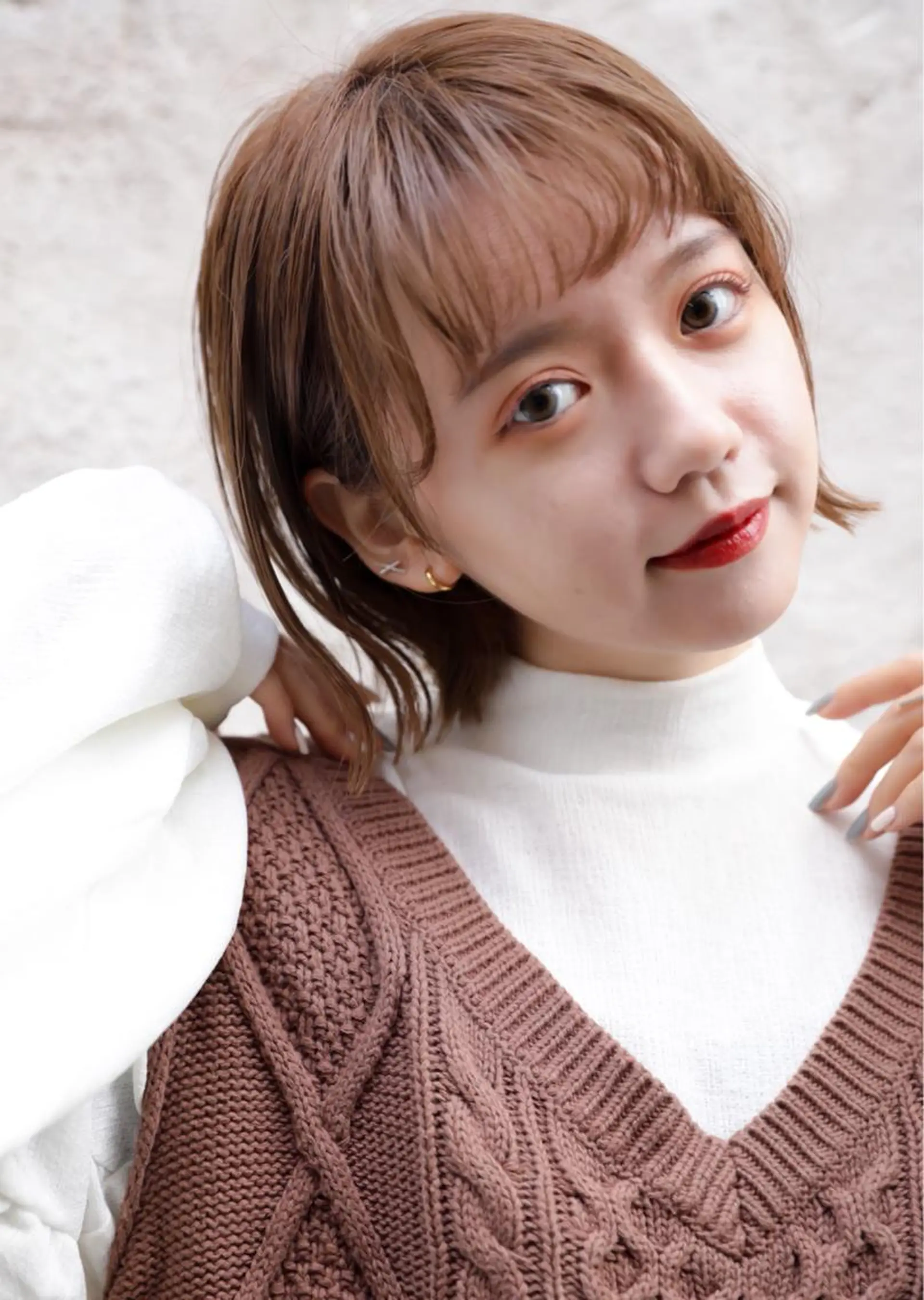 ショート カラー ボブ 外ハネヘア ショートヘア特化 岡安優太のヘアスタイル