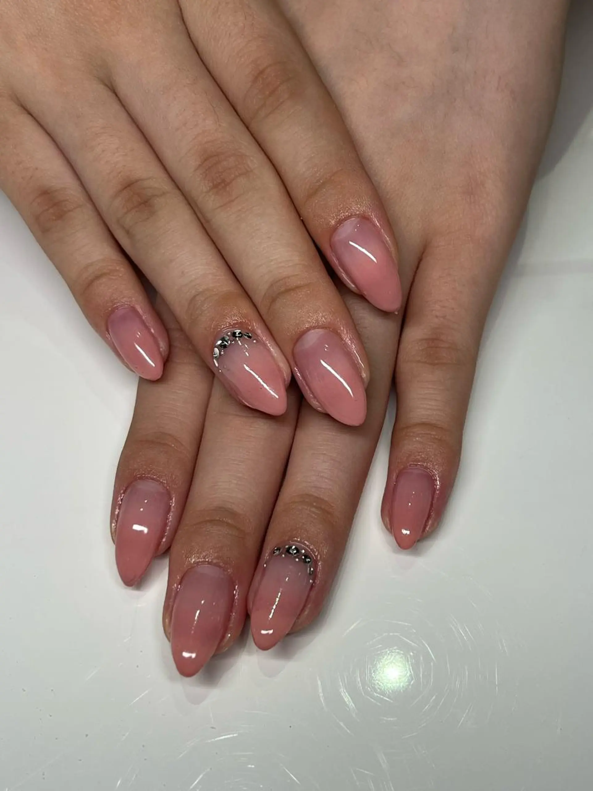 ネイル アートネイル グラデーション ピンク Ribbon佐野店 小泉のネイルデザイン