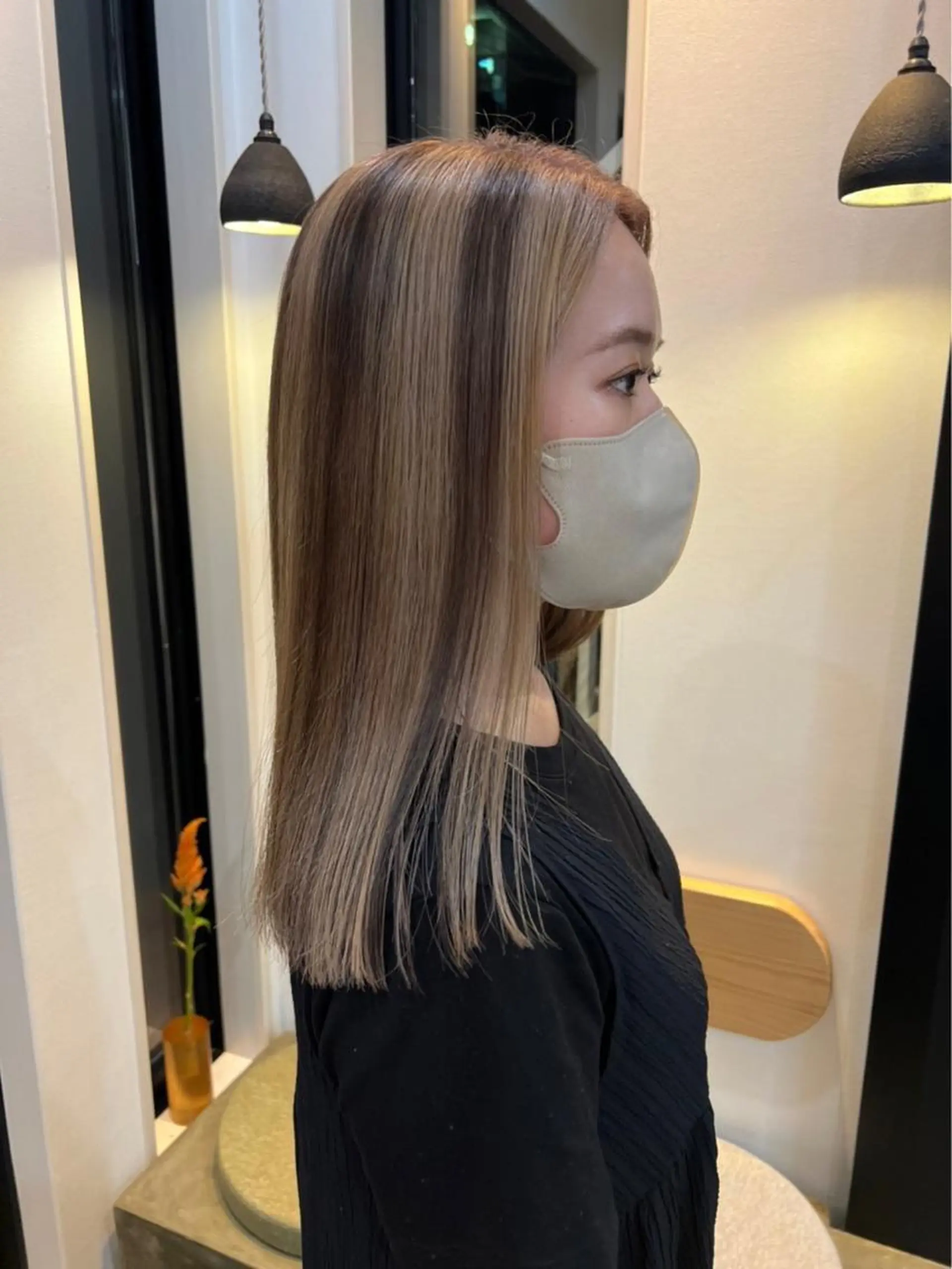 ロング カラー デザインカラー ハイライトカラー ハイライト 藤山大地/髪質改善 /透明感/ブリーチのヘアスタイル