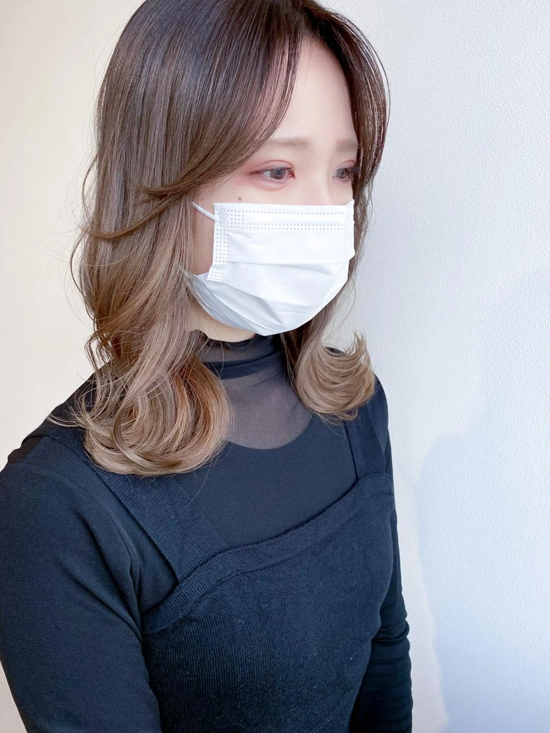 セミロング カラー ベージュカラー ハイトーンカラー ヨシンモリ 韓国風ヘア カット ヘアカラー トリートメント Meena by urban所属・丹羽 隼人/髪質改善 /韓国ヘア🇰🇷のヘアスタイル