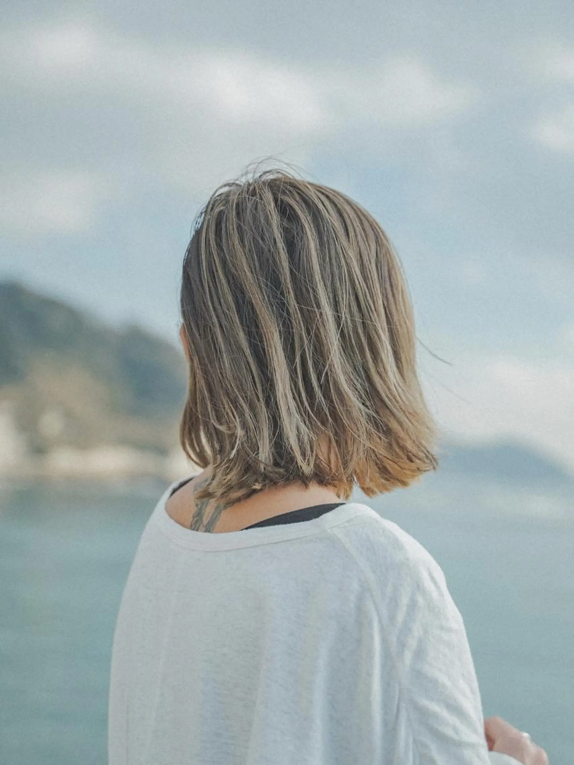 ミディアム 柳下 涼のヘアスタイル