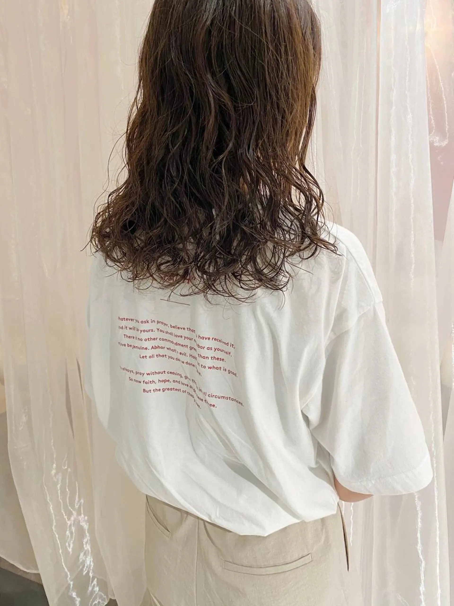 セミロング パーマ 藤井 貴美子のヘアスタイル