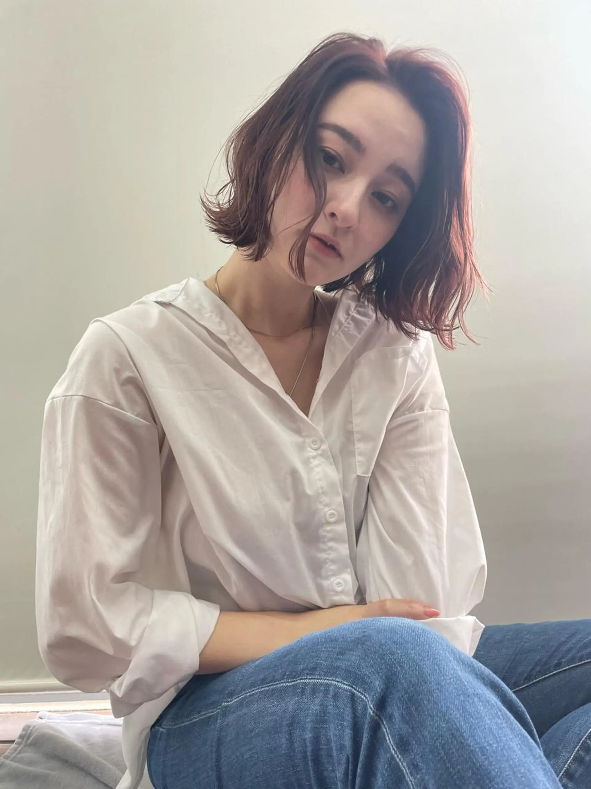 ミディアム カラー パーマ WEG所属・韓国レイヤー/艶髪 WATSUKIのヘアスタイル