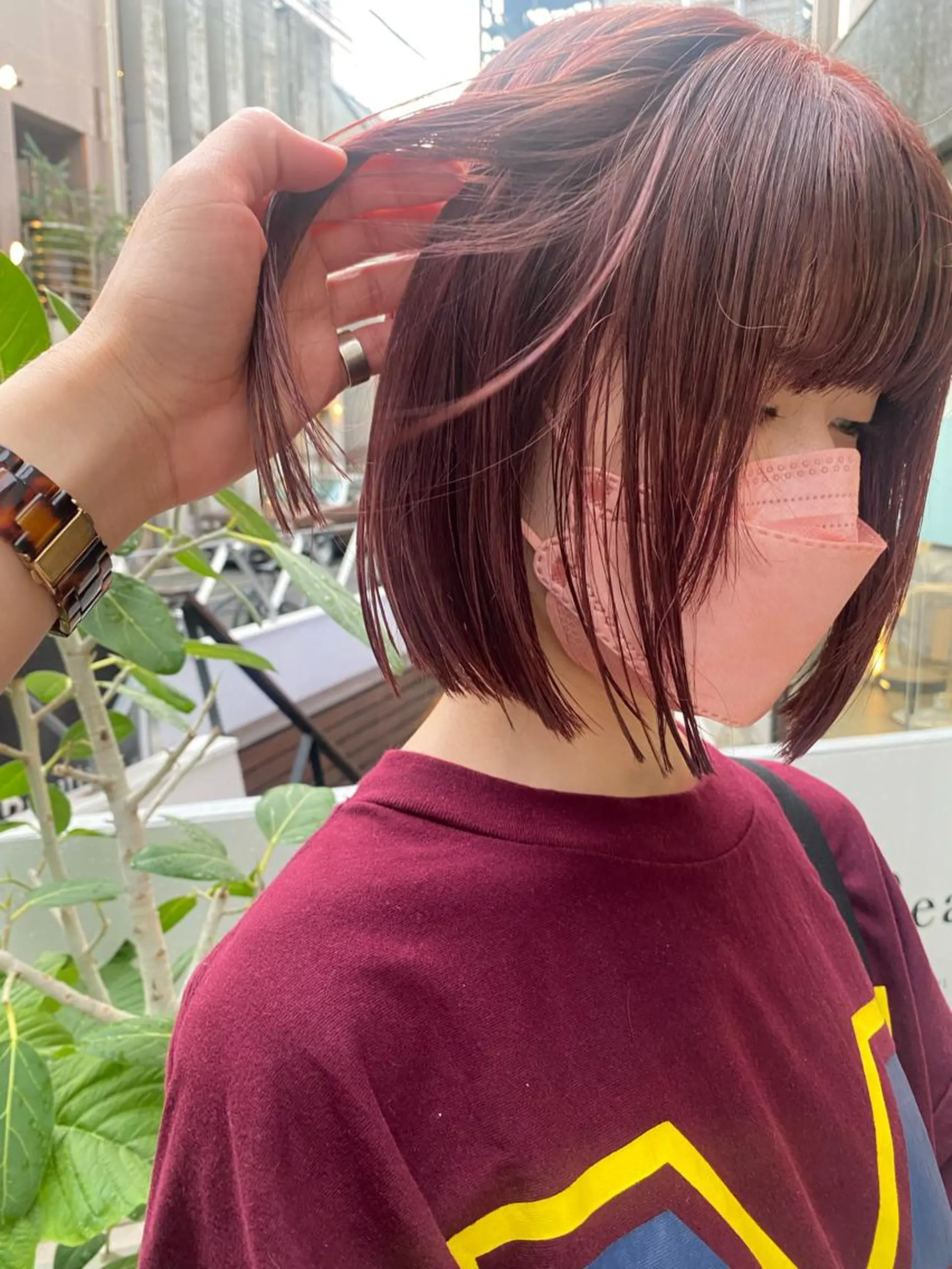 ショート カラー カット ヘアカラー トリートメント センターパート/ 暖色カラーayuのヘアスタイル