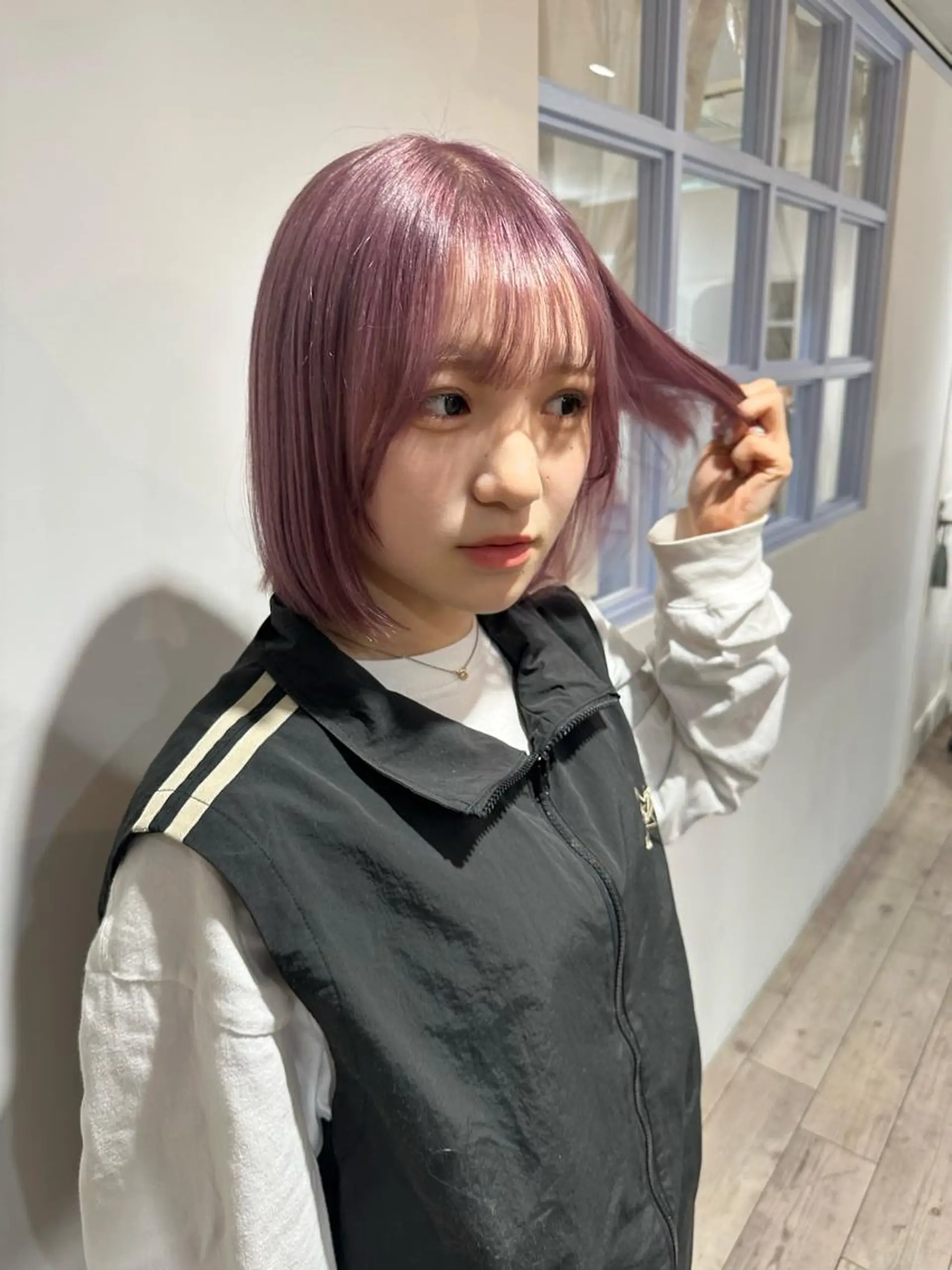 ミディアム ヘアカラー トリートメント Null 表参道所属・岩下昂世/ ハイトーン/デザインのヘアスタイル