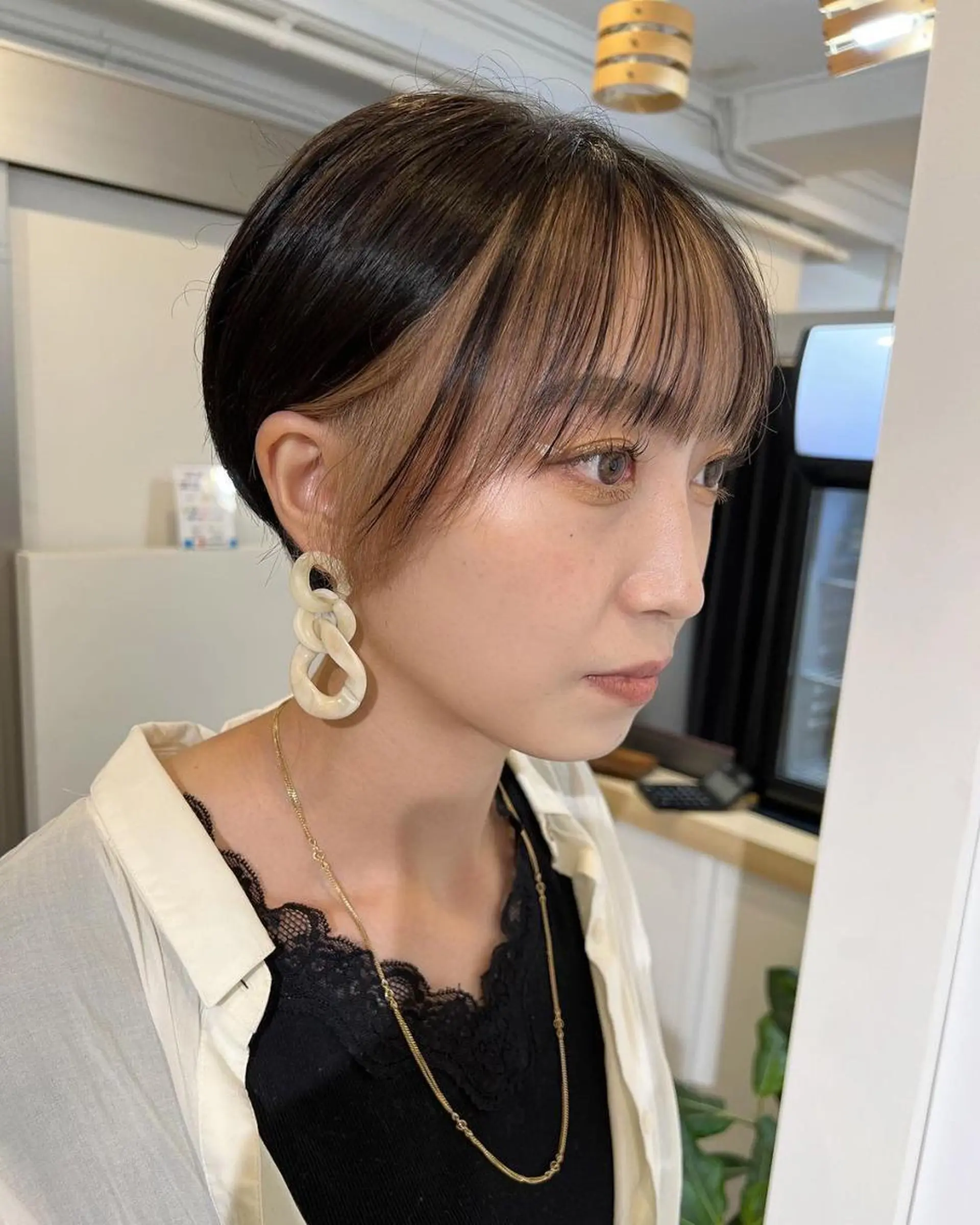 ショート カラー 髪質改善 Noe心斎橋店のヘアスタイル