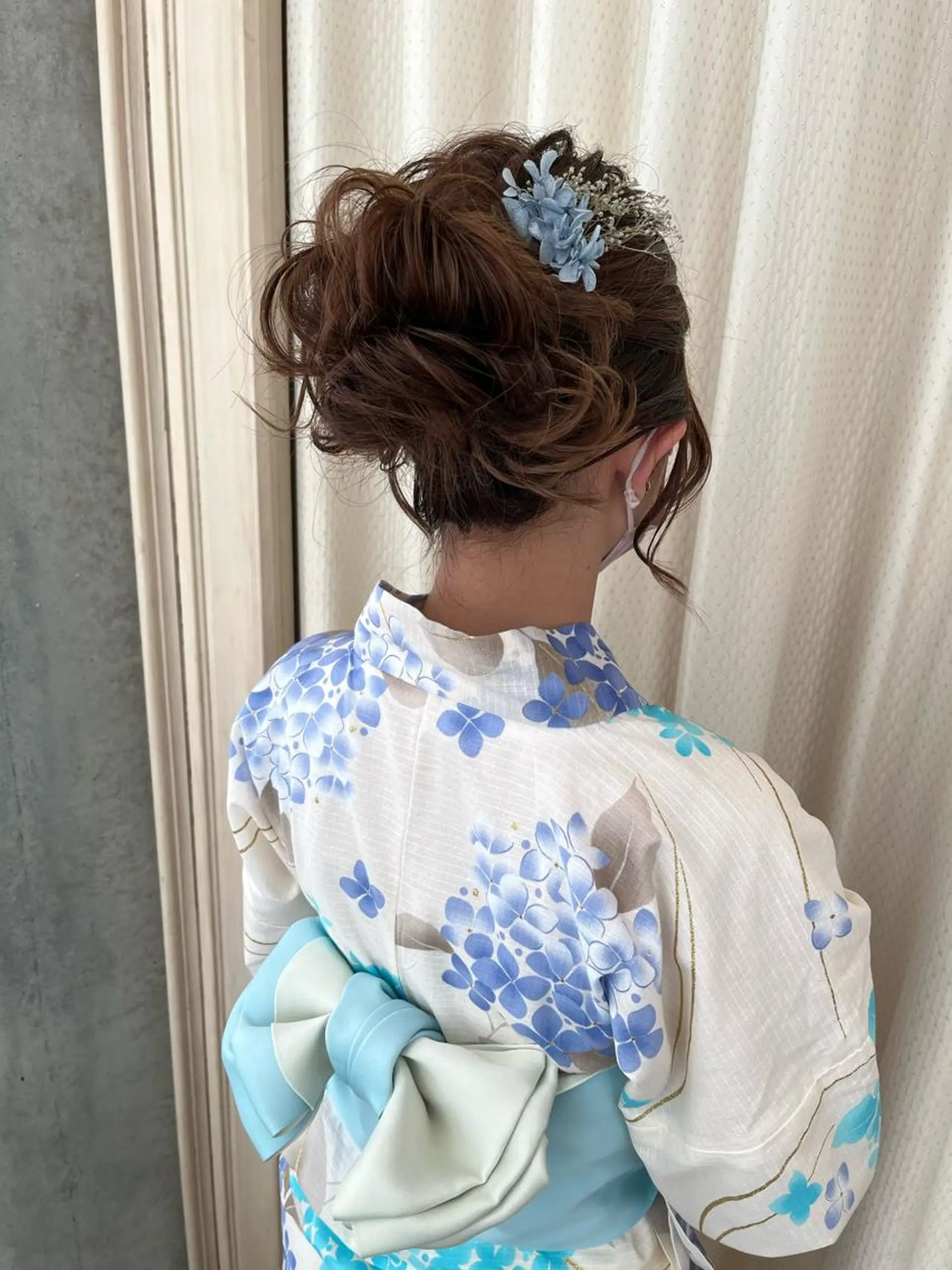 セミロング ヘアアレンジ 浴衣 サソウ ユリエ🥥のヘアスタイル