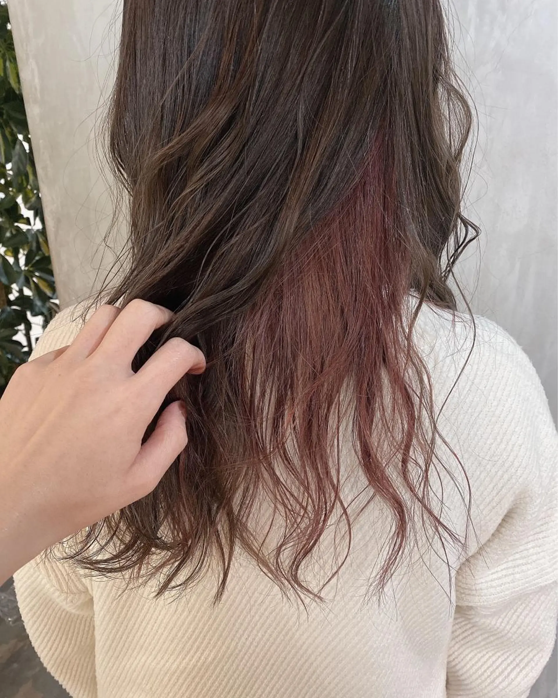 セミロング カラー ヘアアレンジ インナーカラー ラベンダーカラー ピンクカラー ピンクラベンダー stylist/蛯谷 珠里のヘアスタイル