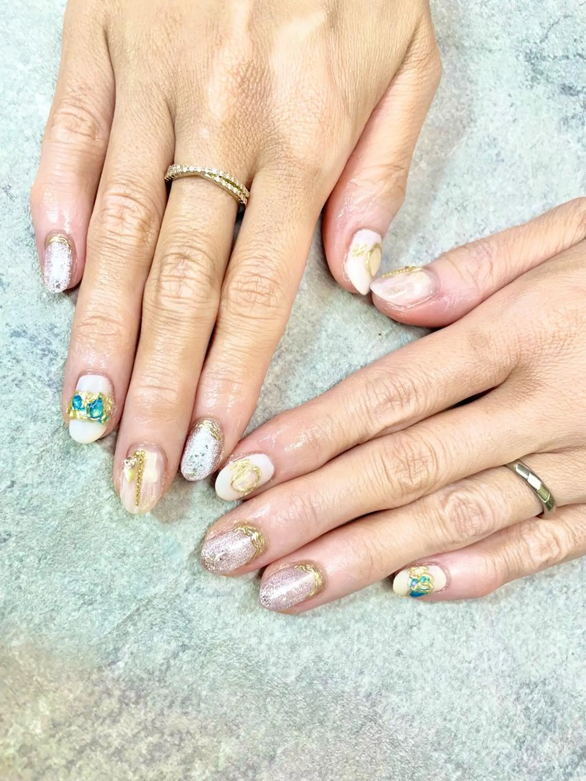 ネイル アートネイル フレンチネイル ジェルネイル ガラスフレンチ グラデーション ハンドネイル ハンドケア FASTNAIL PLUS 新宿店のネイルデザイン