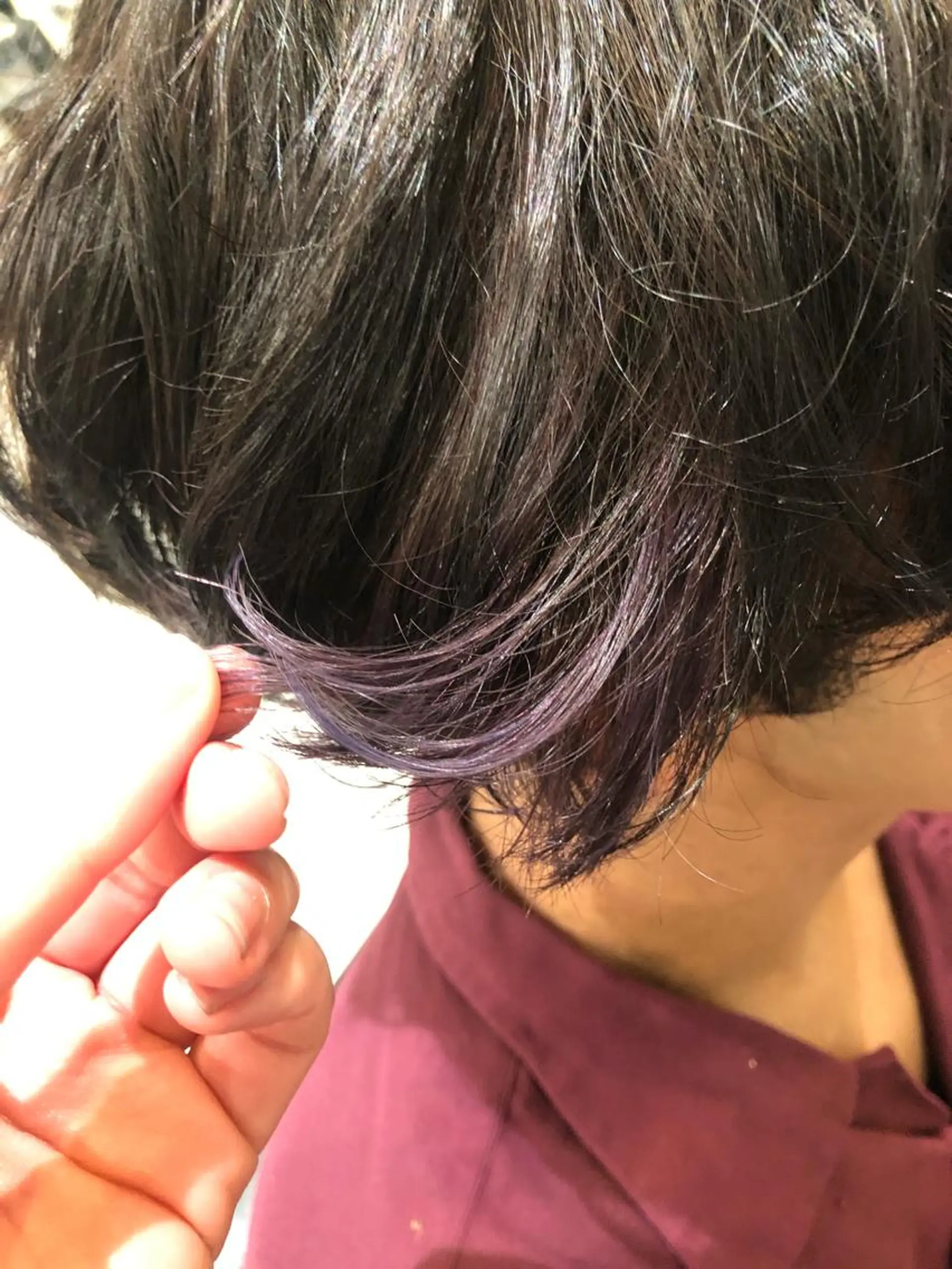 ショート カラー メンズ パープルカラー 丸尾 沙弥香のヘアスタイル