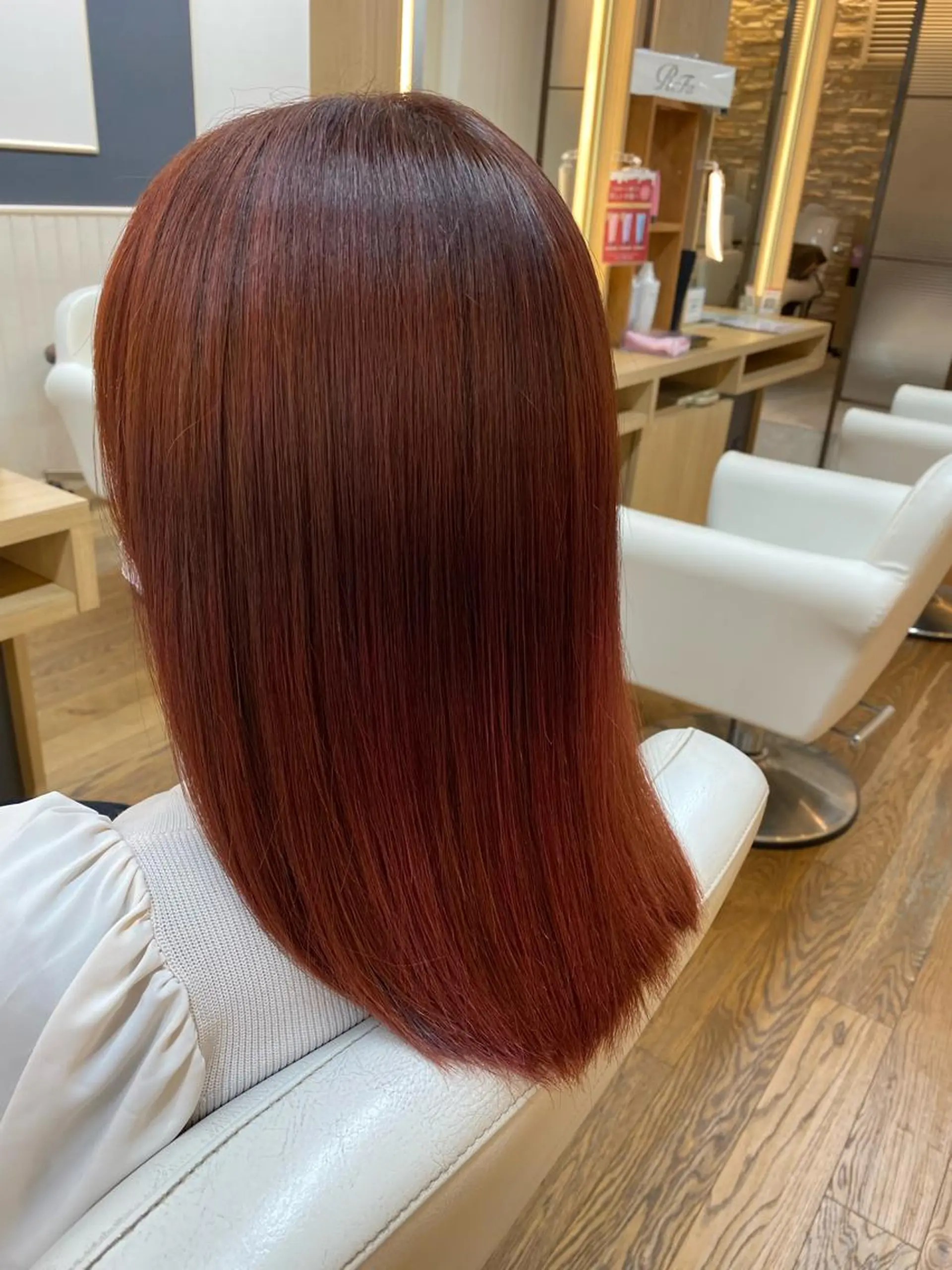 ミディアム カラー ベージュカラー ピンクカラー ピンクベージュ トリートメント 韓国ヘア sasugaのヘアスタイル