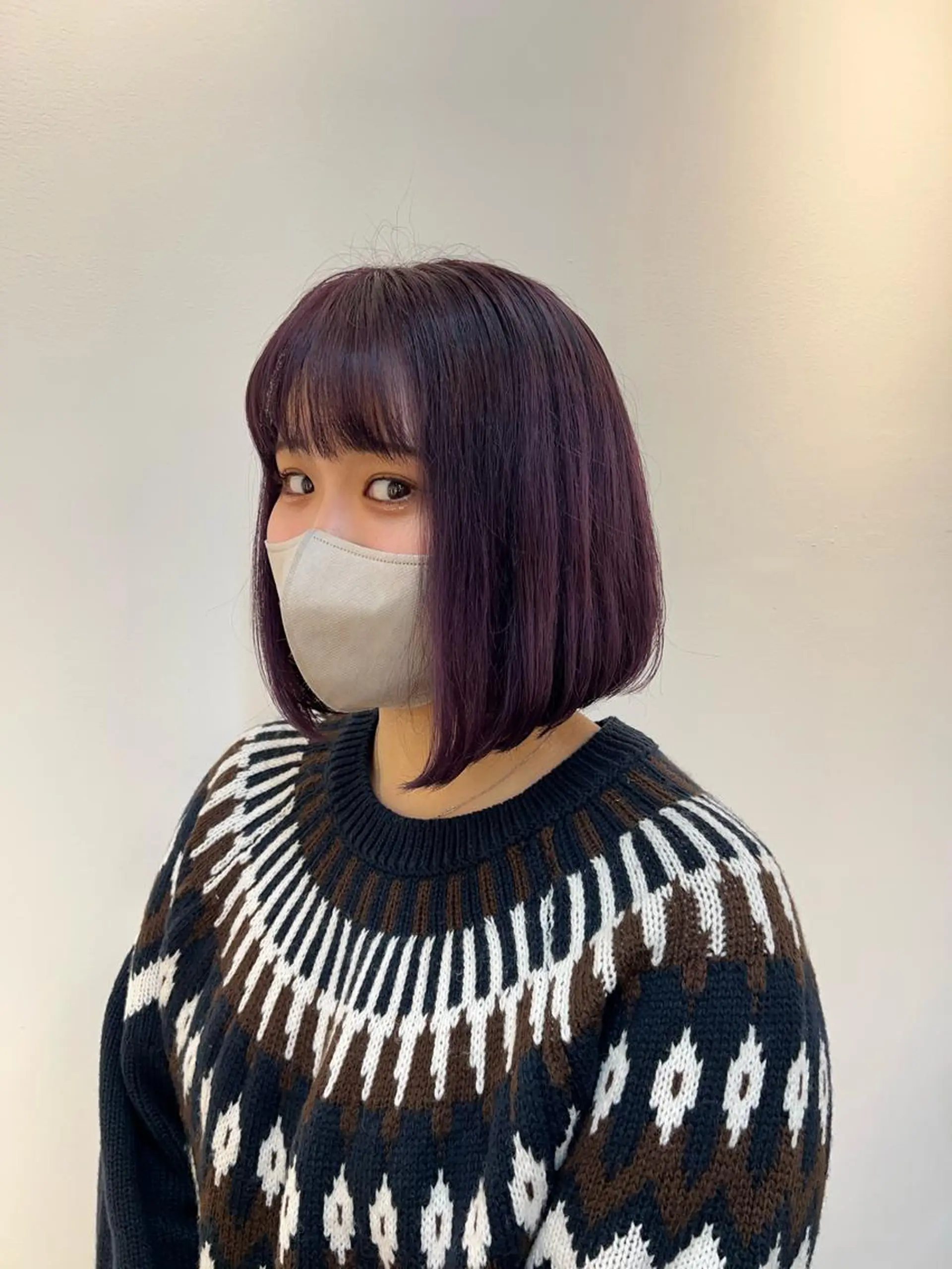 ミディアム カラー ブリーチ 丸田 美沙希のヘアスタイル